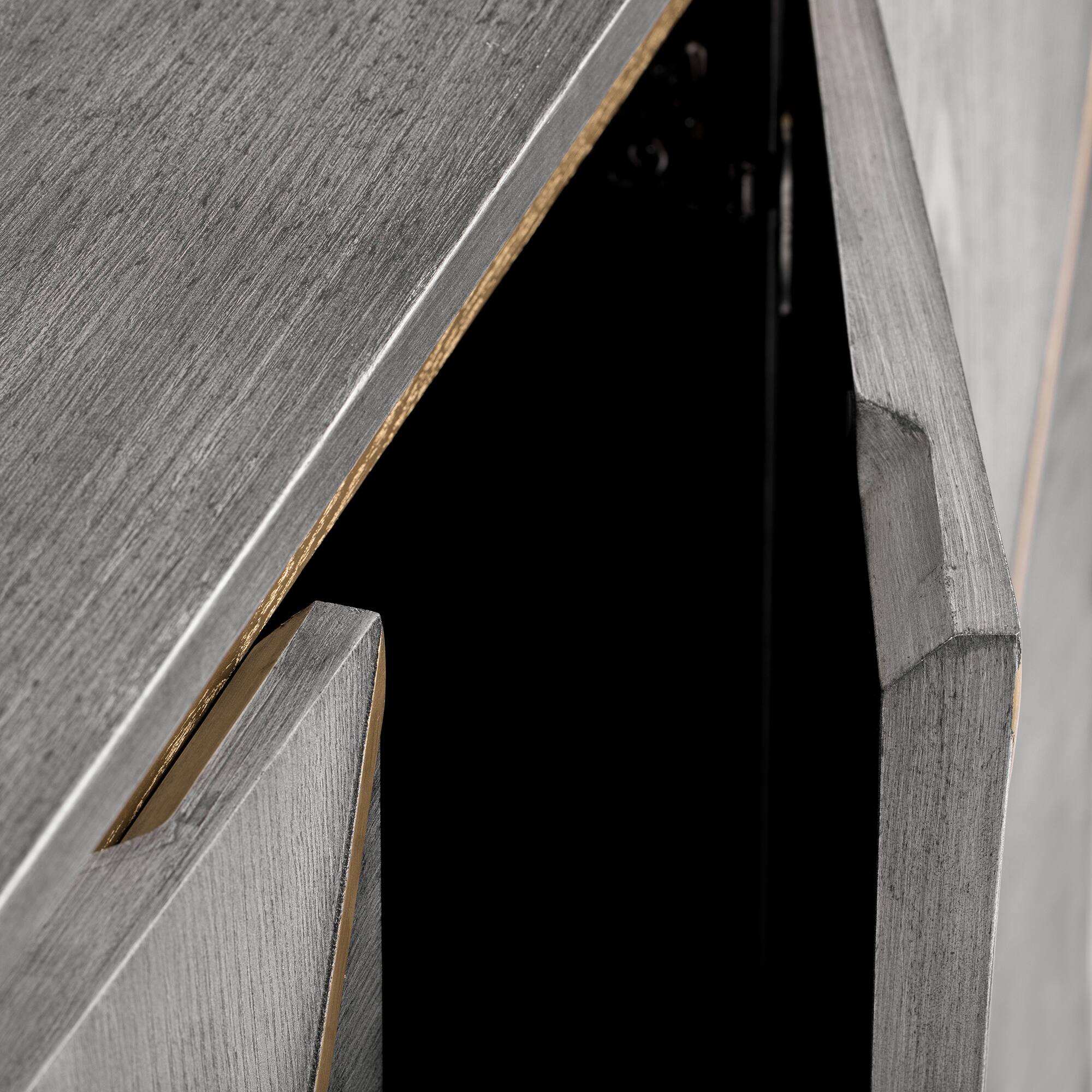 Alt View 7. Spaco - Spaco 60" Retro Buffet Cabinet with 4-Door with Dimensional Effect and Adjustable Shelves,for Dining Living Room Kitchen - Dark Gray.