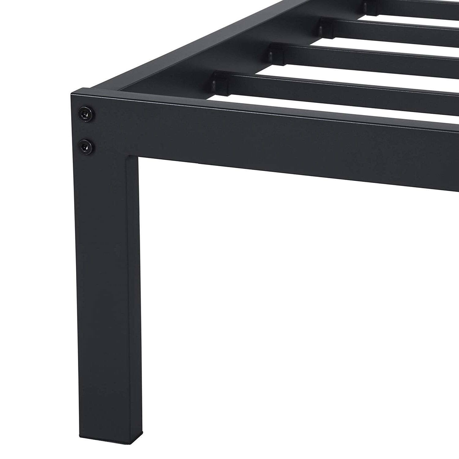 Back. Hivvago - Queen size 16-inch High Heavy Duty Metal Platform Bed Frame - Black.