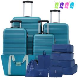 LOVMOR - 4-Piece Hardshell Luggage Set 16/20/24/28" TSA - Blue