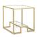 Front. Costway - 22" 2-Tier Sofa Side Table Square Metal Frame for Living Room Bedroom - Bronze.