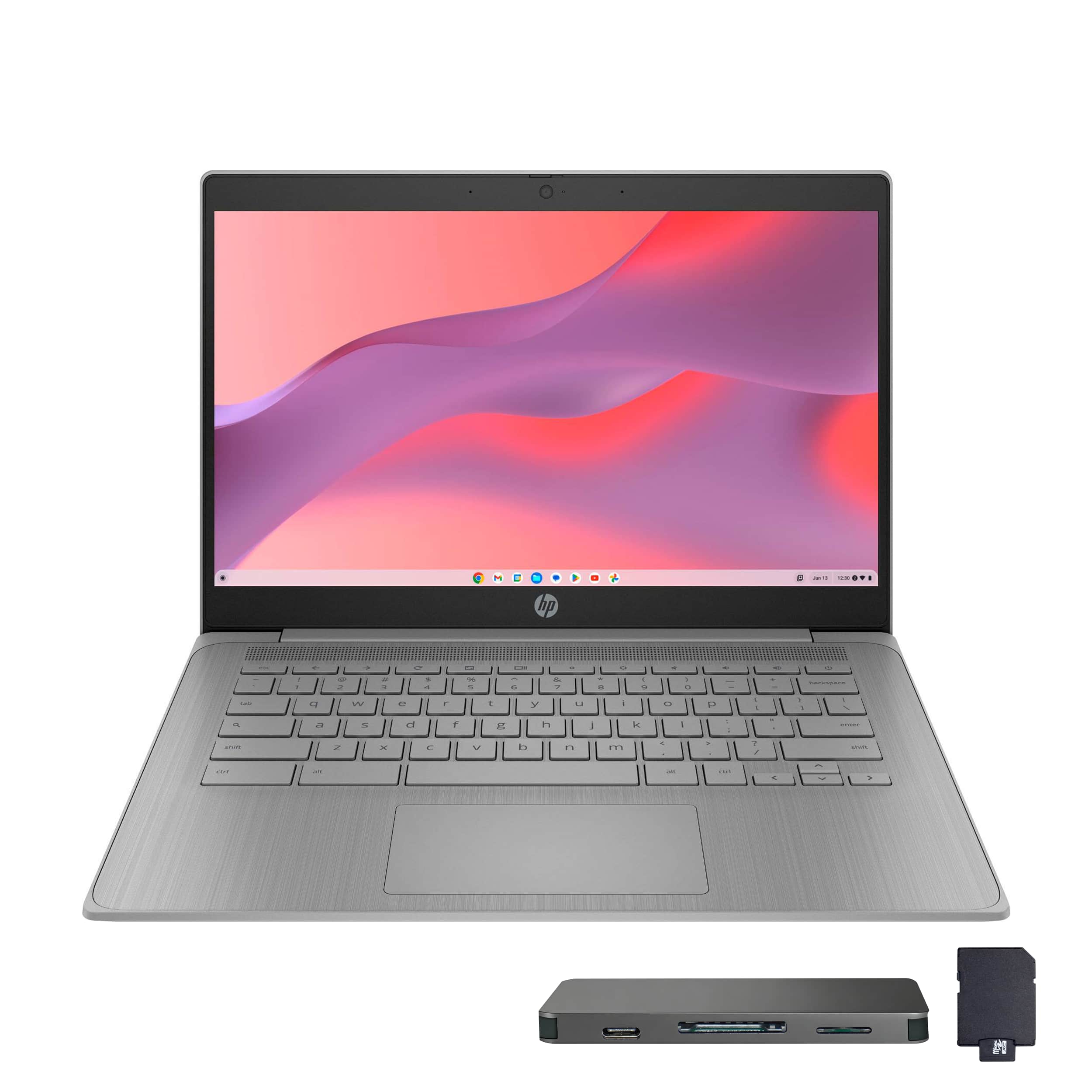 HP - Chromebook 14" HD Laptop,Intel Celeron N4500,4GB LPDDR4,64GB eMMC,UHD Graphics,Chrome OS - Gray