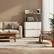 Back. Malletson - 3 Tier Modular Metal Sideboard Storage Cabinet, Modern Grid-Style, for Dining Room, Living Room or Office - White.