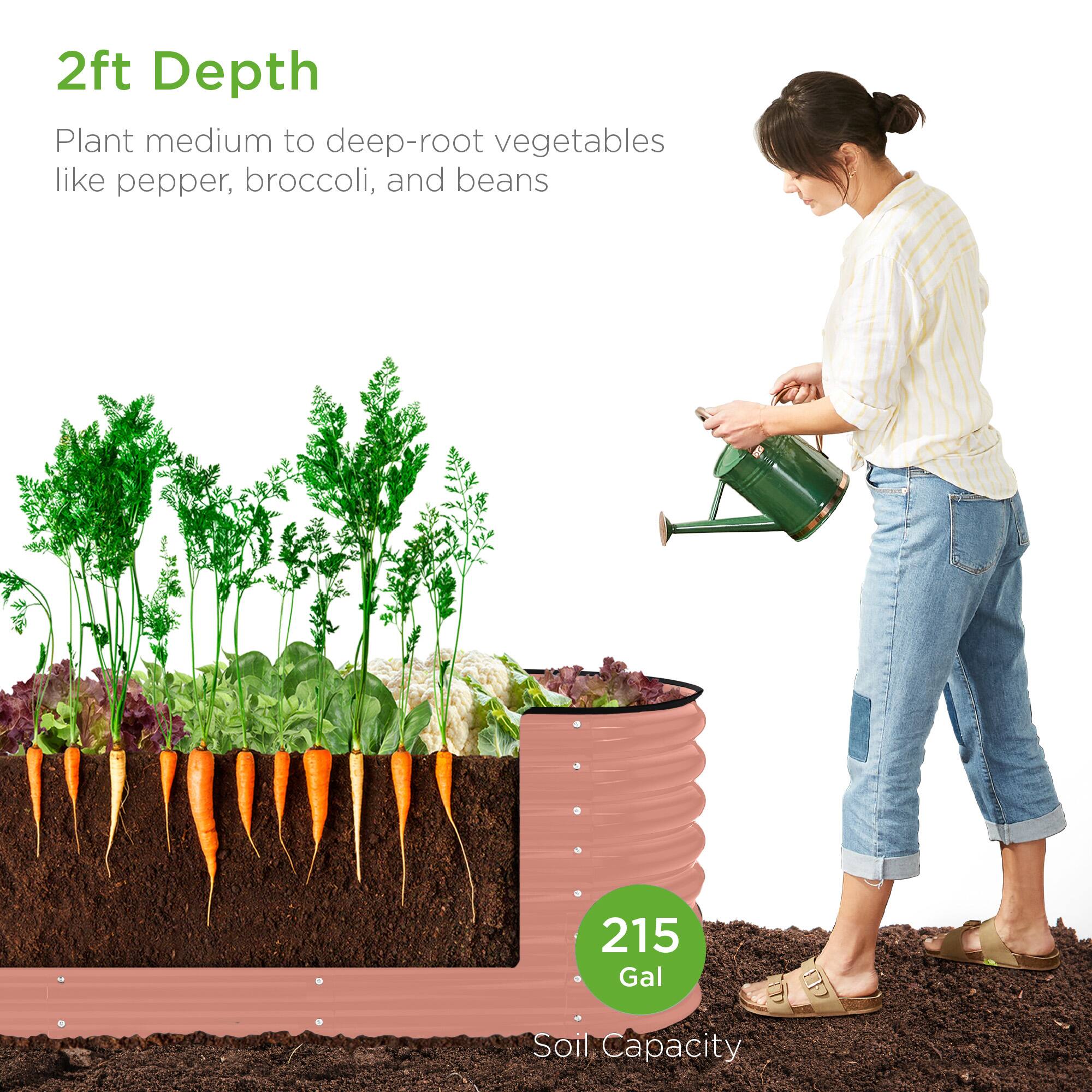 2ft Depth

Plant medium to deep-root vegetables like pepper, broccoli, and beans

215 Gal Soil Capacity