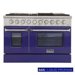 Kucht - 48 in. 6.7 cu. ft. Propane Gas Range with Sealed Burners and Two Ovens - One Convection - in Blue - Blue