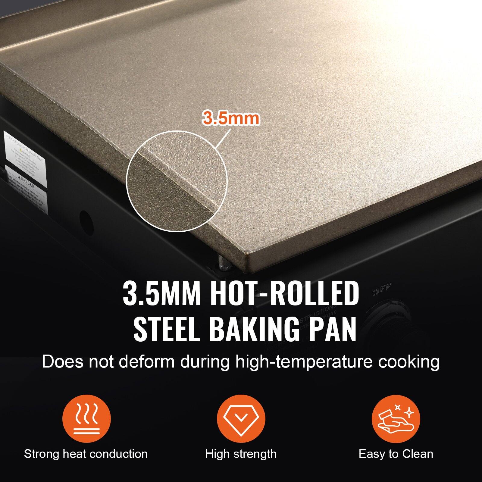 3.5MM HOT-ROLLED STEEL BAKING PAN

Does not deform during high-temperature cooking

- Strong heat conduction
- High strength
- Easy to Clean