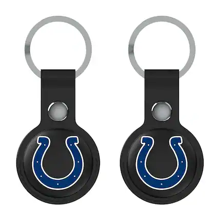 Front. Keyscaper - Black Indianapolis Colts Two-Pack AirTag Holders - Black.