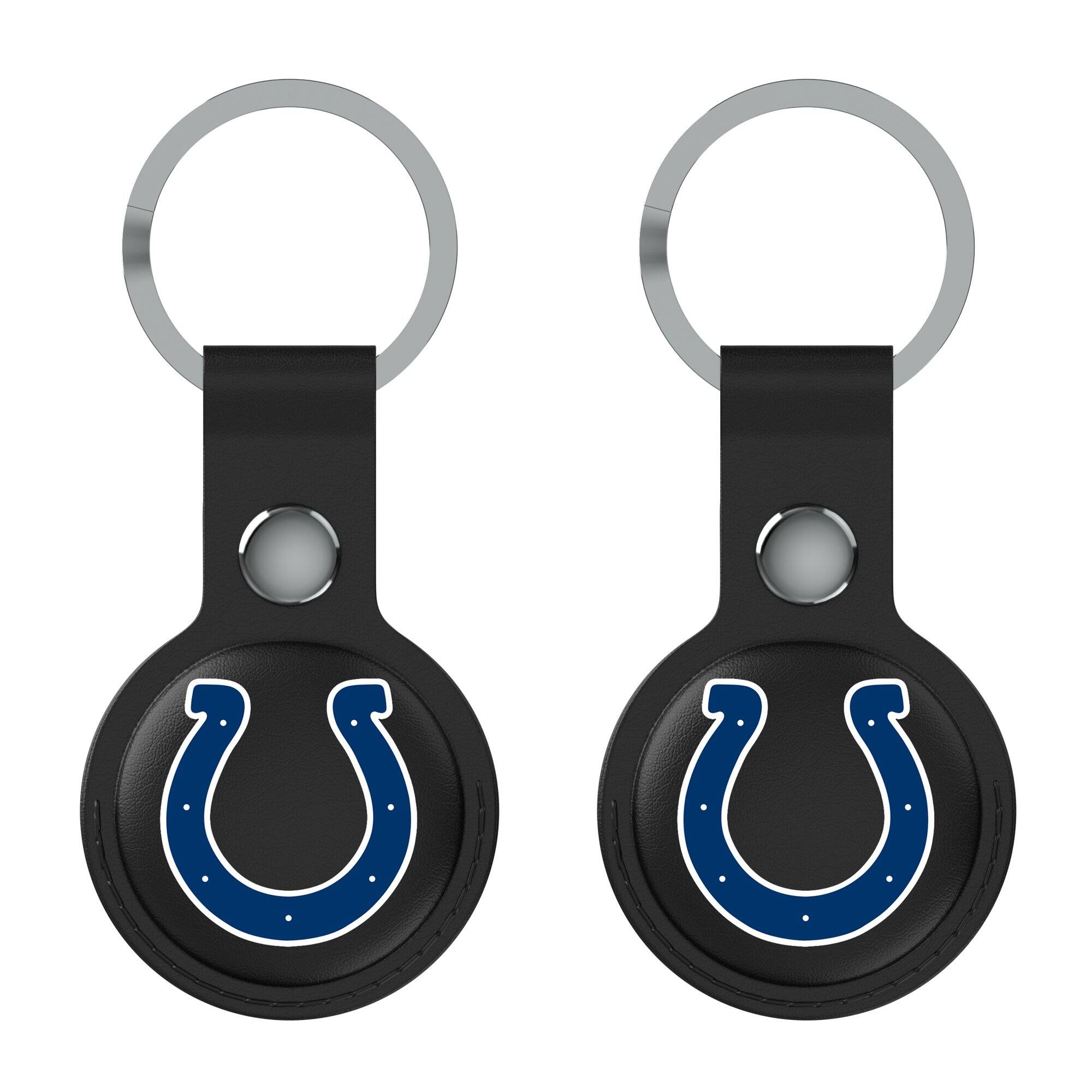 Front. Keyscaper - Black Indianapolis Colts Two-Pack AirTag Holders - Black.