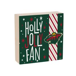 Evergreen Enterprises - Minnesota Wild 6" Holiday Wood Plock Shelf Sign - Multicolor