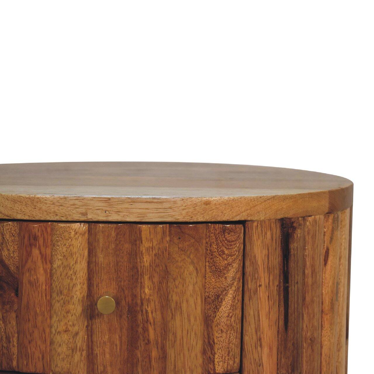 Back. Artisan Furniture - Artisan Furniture Solid Wood Stripe Nightstand, 2 Drawers, Nordic Legs, Oak - Oak.
