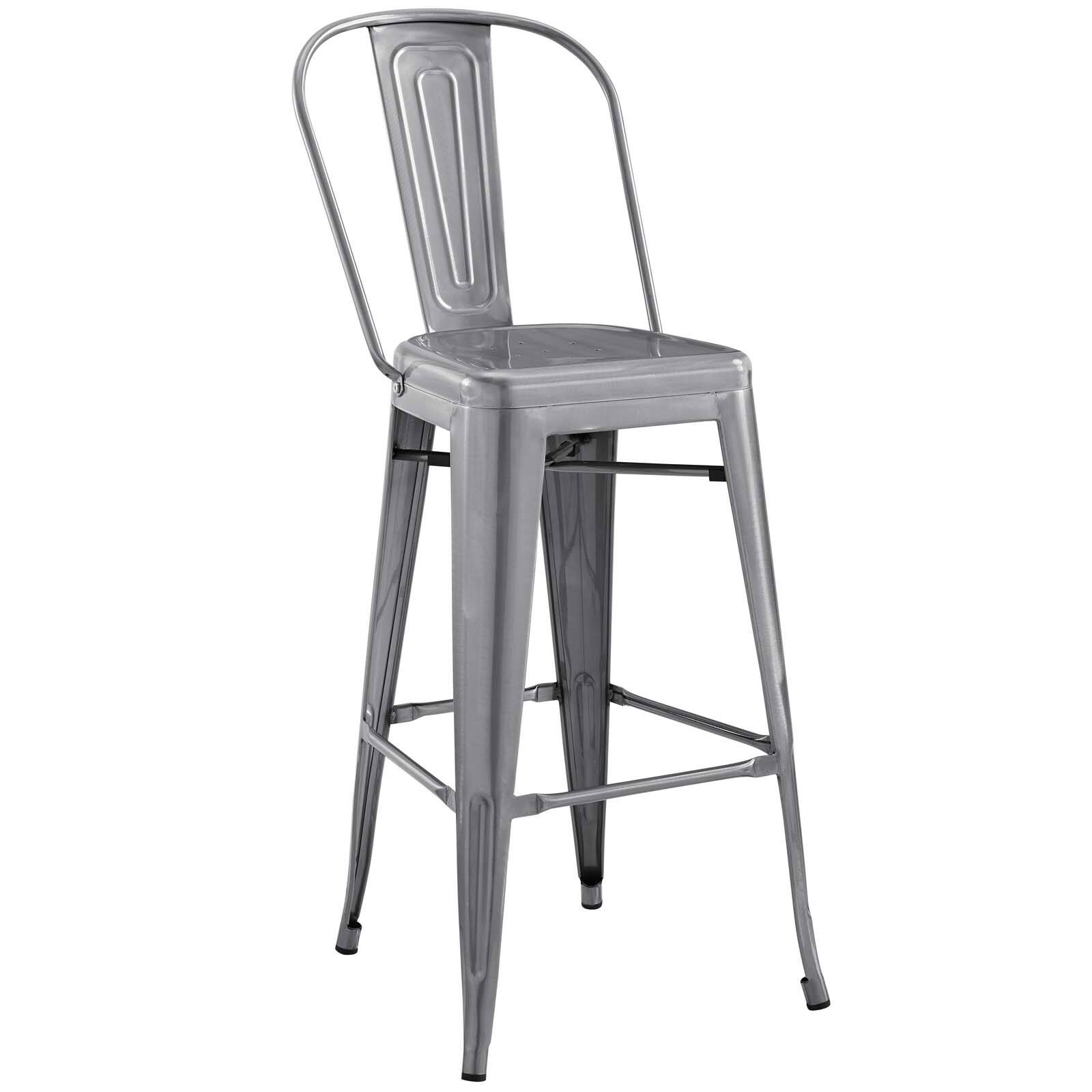 Angle. Modway - Promenade Bar Side Stool by Modway - Gunmetal.