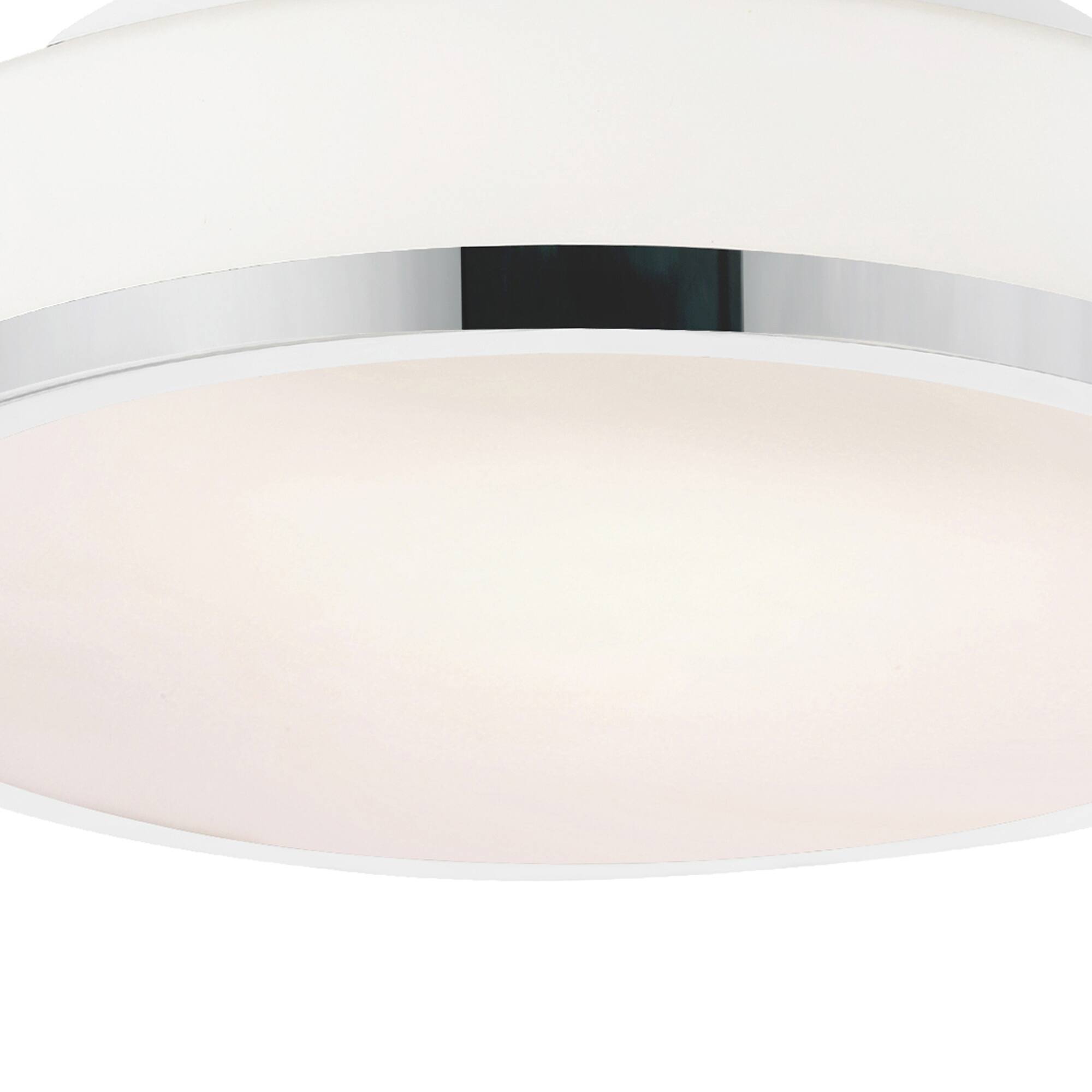 Back. CWI Lighting - Frosted 2 Light Drum Shade Flush Mount With Satin Nickel Finish - Satin Nickel.