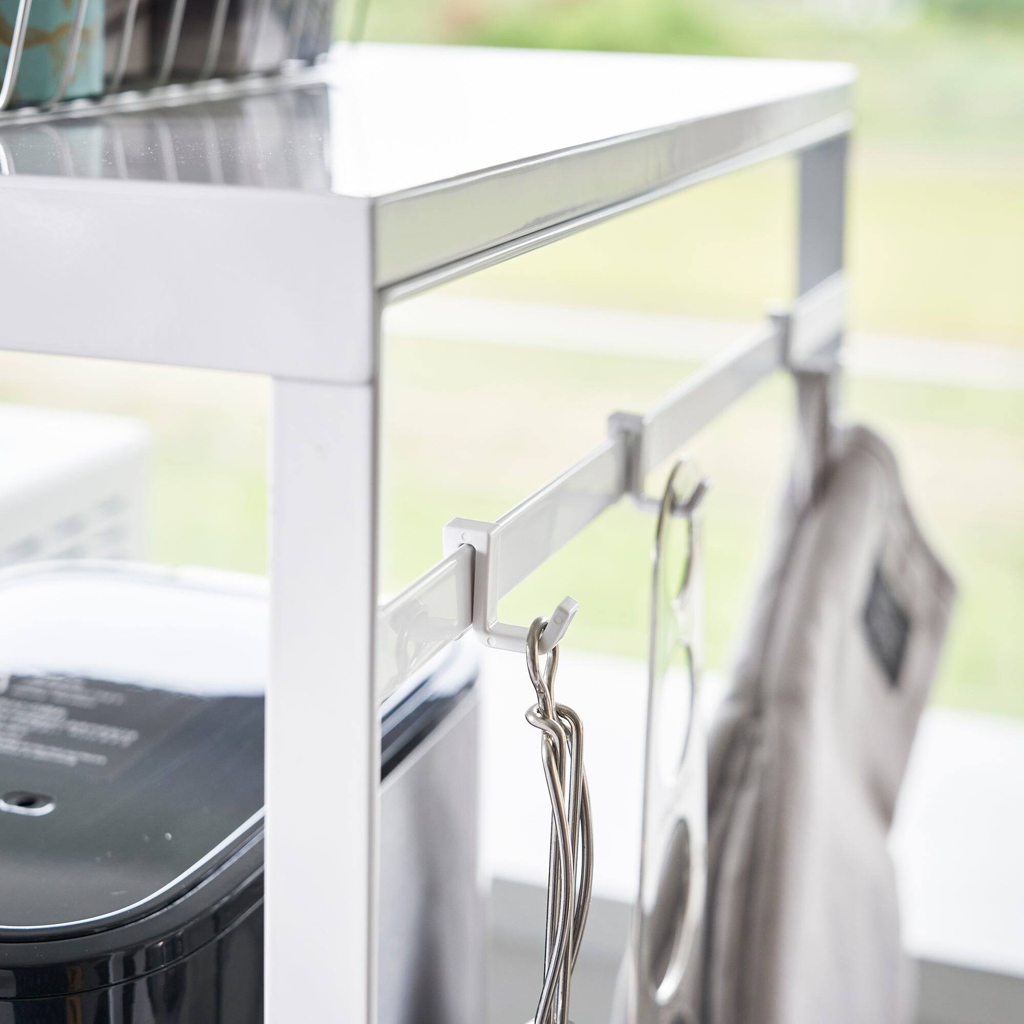 Back. Yamazaki Home - Kitchen Appliance Rack - Steel - Black.