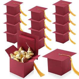 Paradigms Interiors - Graduation Candy Box Party Gift Boxes Decorations Cap Chocolate Cookie Supplies For Ceremony Party pink - Maroon