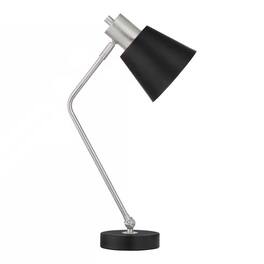 Hivvago - Simple Modern Metal Desk Light Table Lamp with Shade and Adjustable Tilt - Black