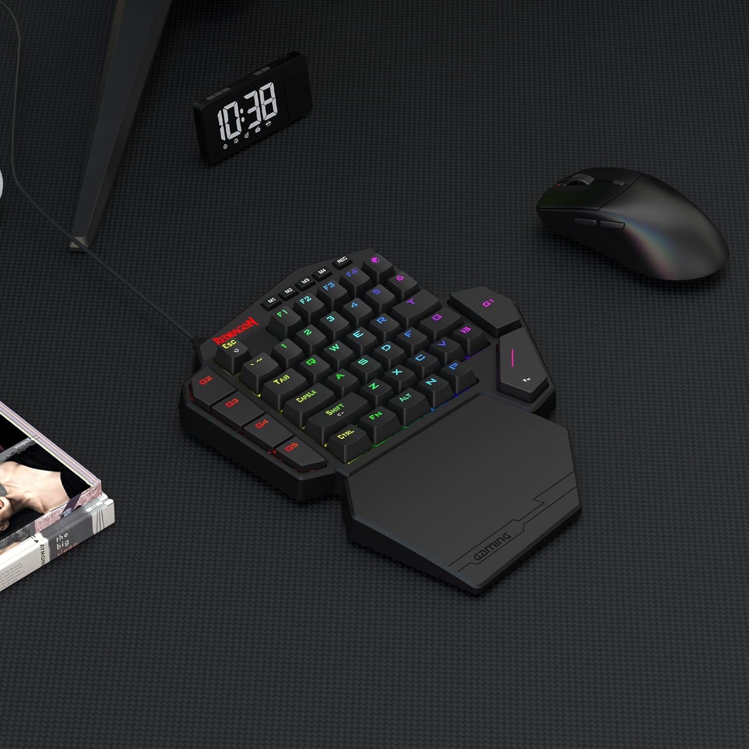10:38 THIN
REC E F4 M3 G RAZ F3 5 MS F2 4 T F1 3 C  REDRAGON 2 E F 13 Esc L W P > 0 I t 5 C X P G2 BAT A N Z G3 CAPSLK ALT SHIFT -- FN CTRL G5
4
the big MON
Gamina