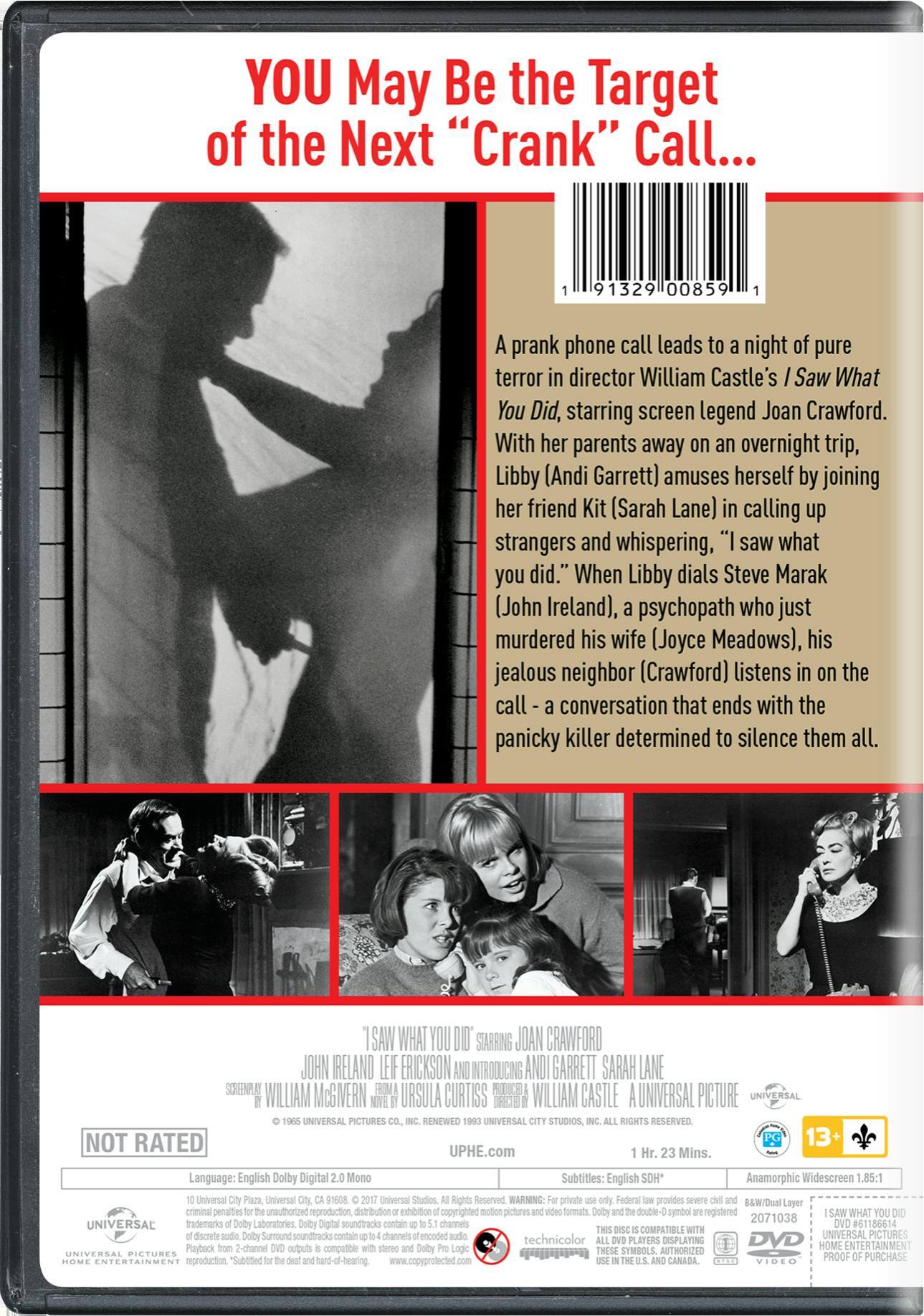 Angle. I Saw What You Did [DVD].