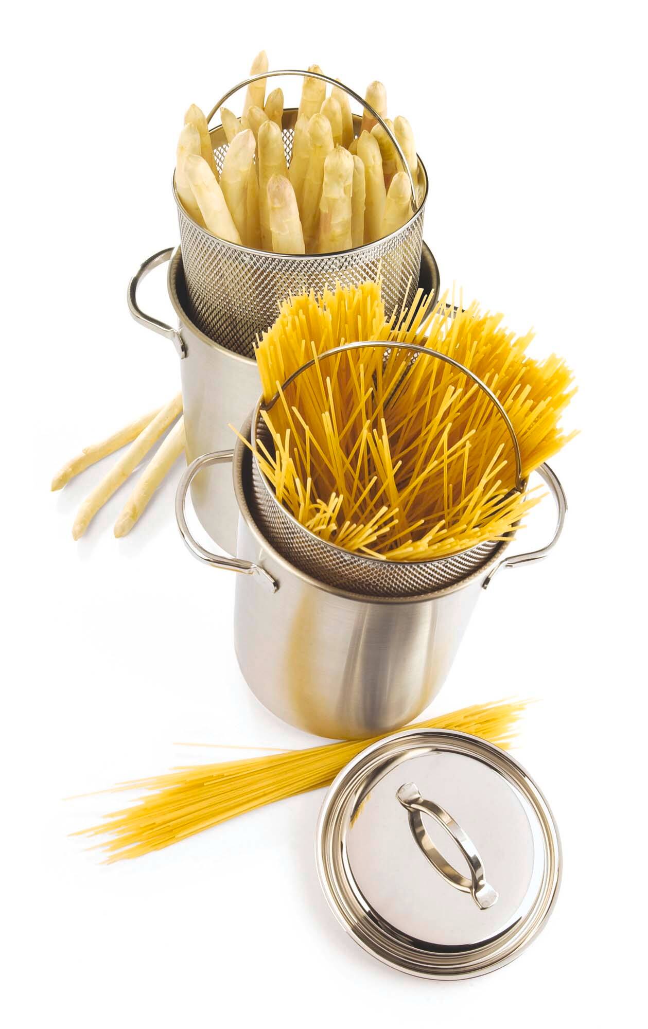 Alt View 1. Demeyere - Demeyere Resto 4.8-qt Stainless Steel Asparagus/Pasta Cooker Set - Stainless Steel.