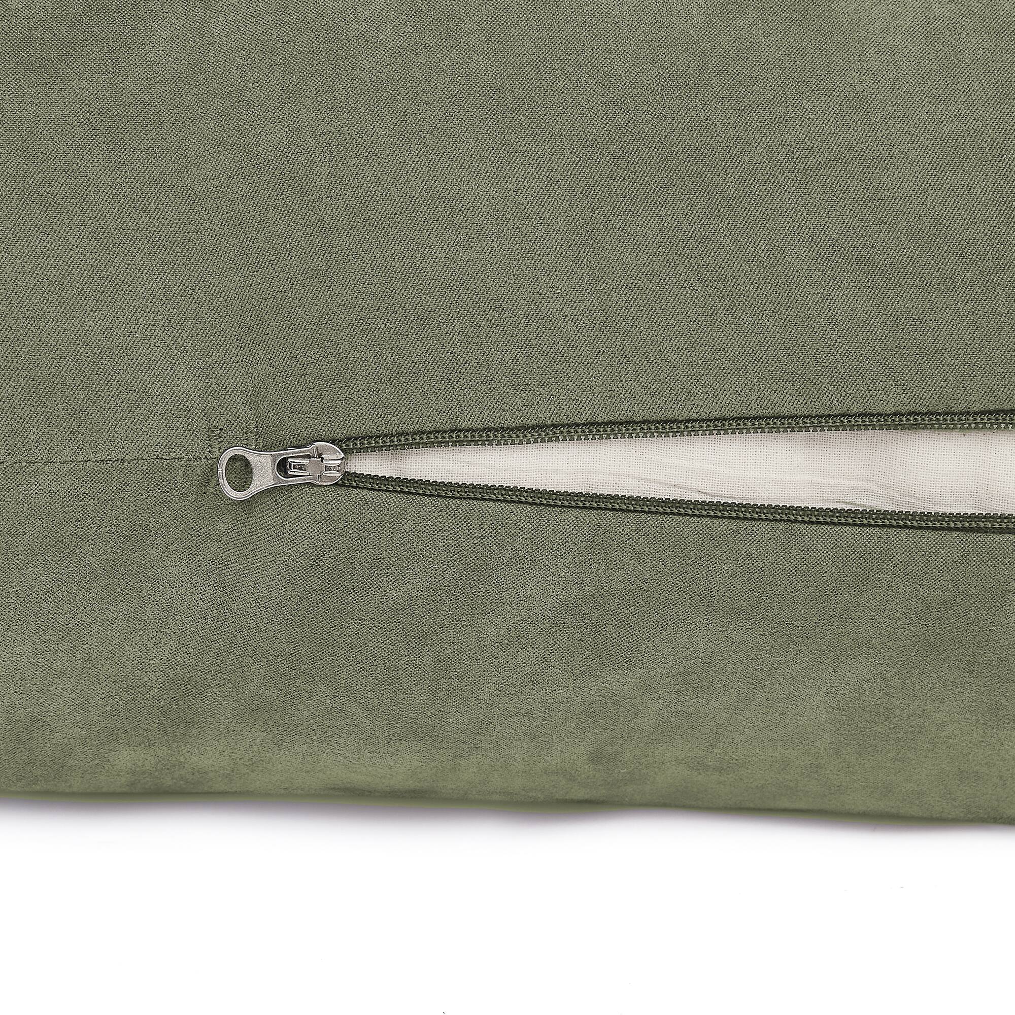 Back. Sweet Home Collection - Yoga Bolster Pillow Meditation Pillow w/Washable Cover & Carry Handle - Olive Green.