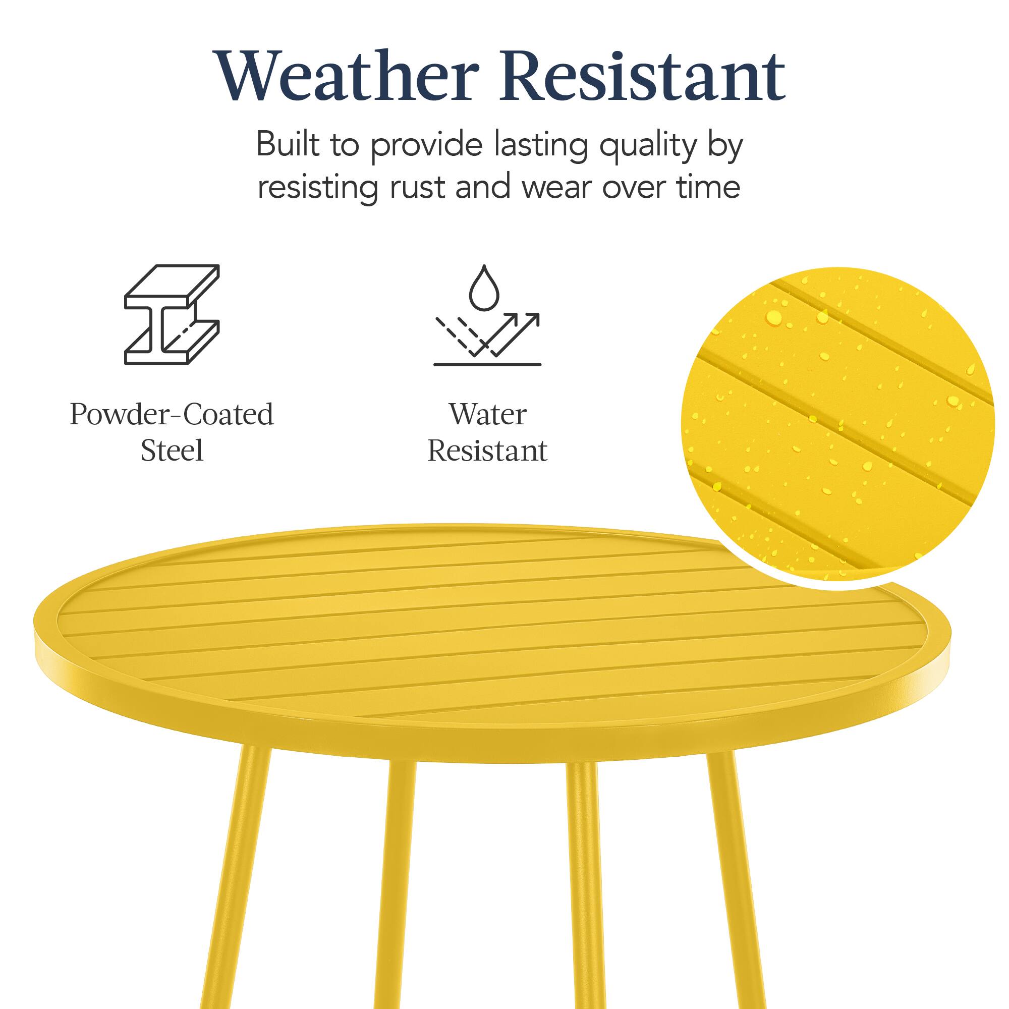 Weather Resistant

Built to provide lasting quality by resisting rust and wear over time

Powder-Coated Steel

Water Resistant