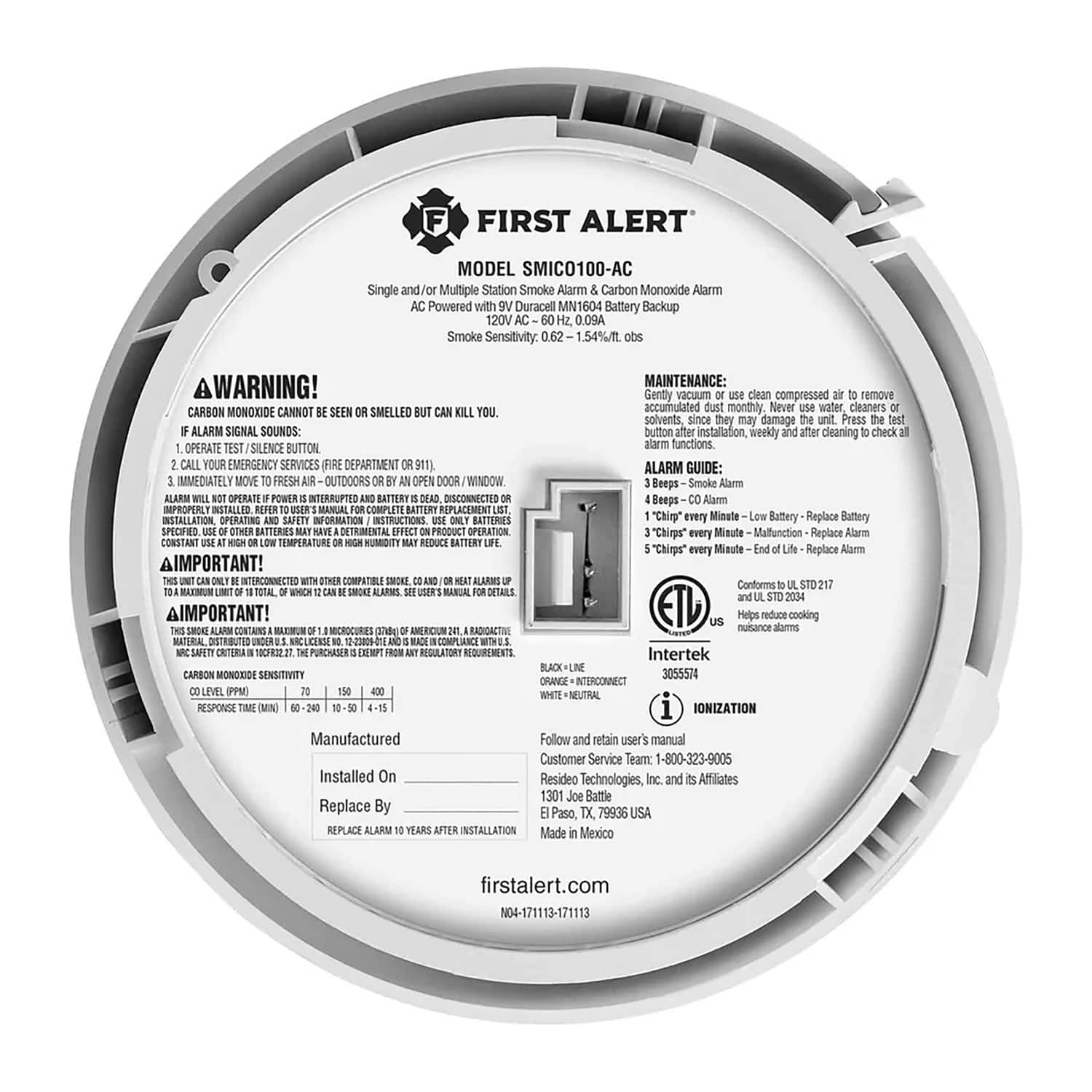 First Alert SMI100-AC Smoke Alarm - Thumbnail 4