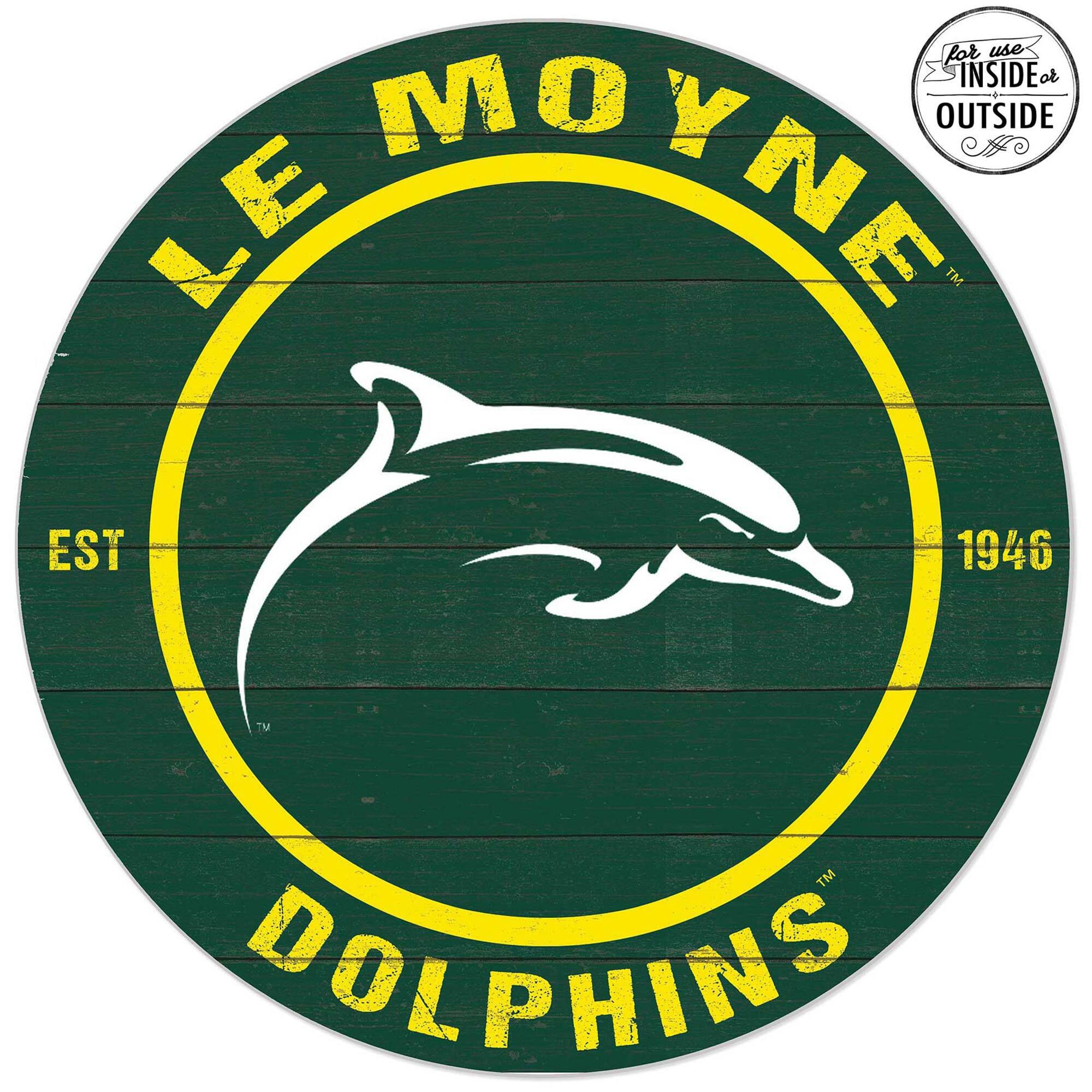 Le Moyne Dolphins 20'' x 20'' Indoor/Outdoor Weathered Circle Sign