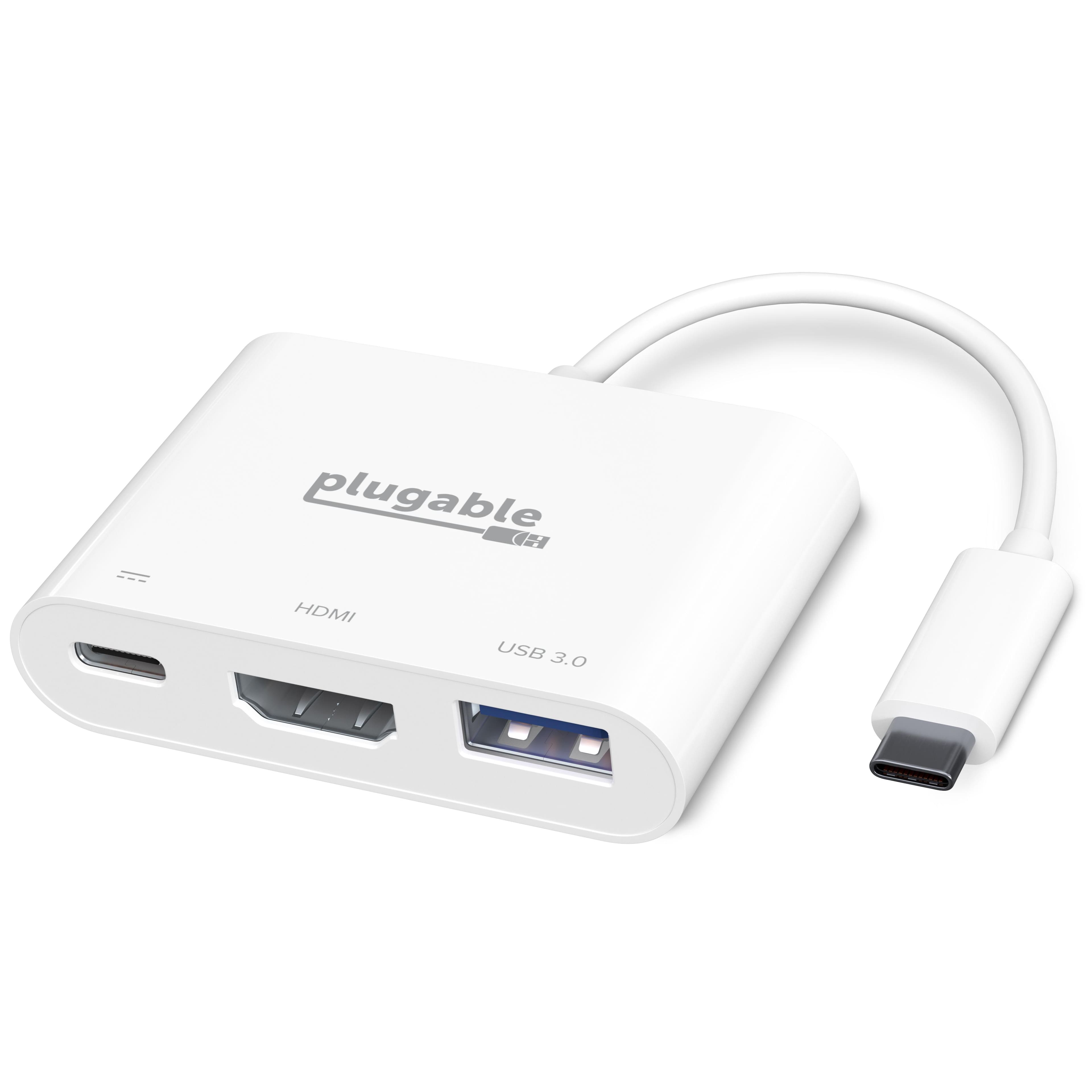 Plugable - USB C to HDMI Multiport Hub - Driverless - White