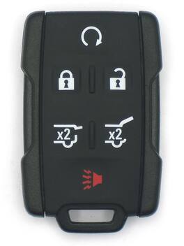 Car Keys Express - GM Keyless Entry Remote - 6 Buttons (Lock, Unlock, Remote Start, Hatch, Hatch Glass, and Panic) - Black