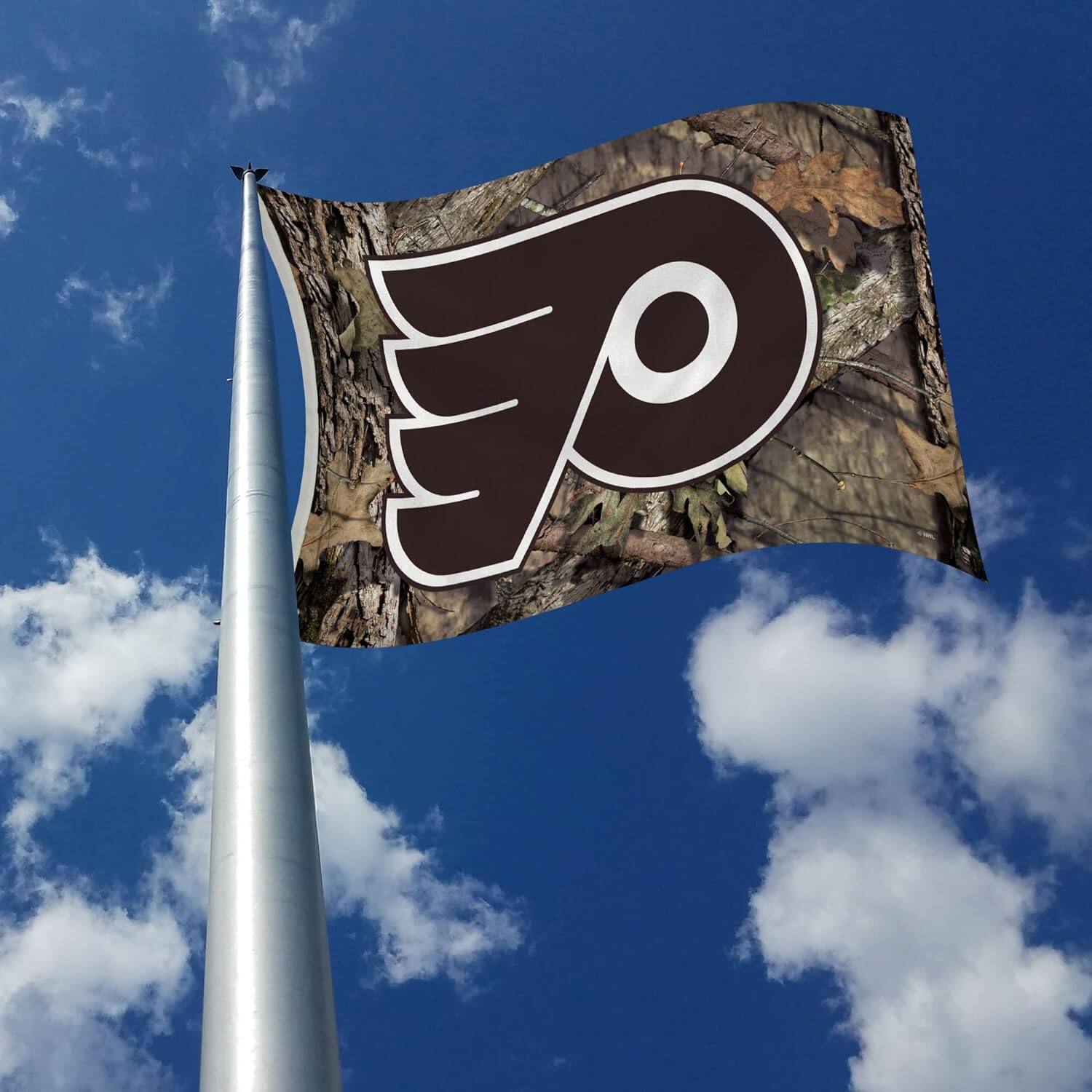 Alt View 2. Rico Industries - Philadelphia Flyers Bold Mossy Oak Camo Design 3x5 Indoor/Outdoor Banner Flag - Multi.
