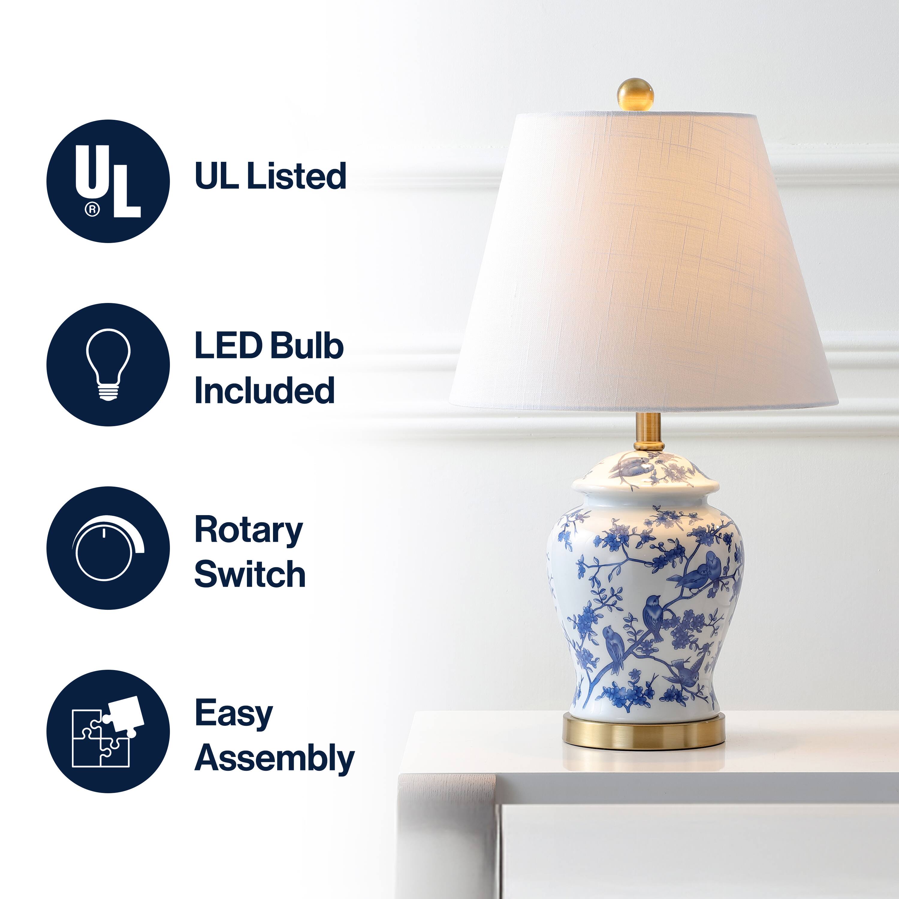 - UL Listed
- LED Bulb Included
- Rotary Switch
- Easy Assembly