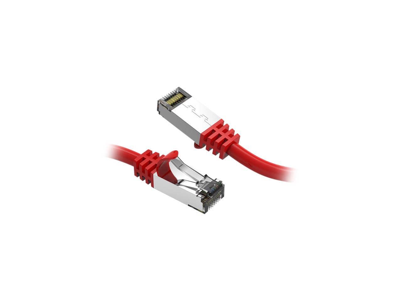 Nippon Labs - Cat8 RJ45 2ft Ethernet Cable, Shielded 40Gbps 2000MHz, Weatherproof S/FTP for Gaming/Router/PC (Red)