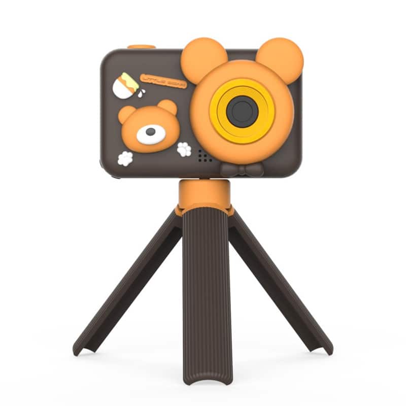 Cluzine - D32 Kids Digital Camera, Bear-Shaped Dual-Lens Camera with 1080P Video & Games