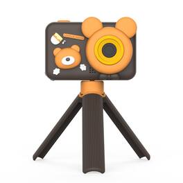 Cluzine - D32 Kids Digital Camera, Bear-Shaped Dual-Lens Camera with 1080P Video & Games