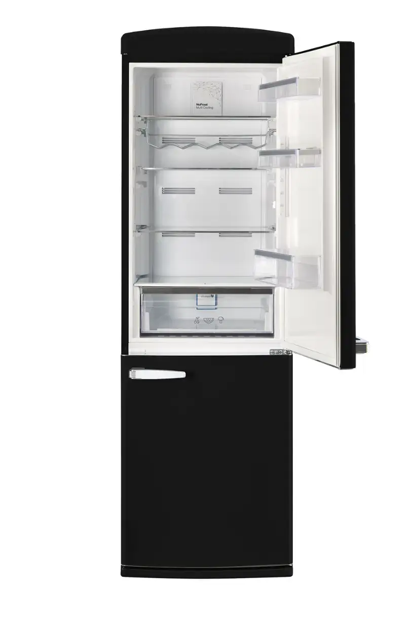 Alt View 3. Unique Appliances - Classic Retro 23.8 in 11.7 cu. ft. Frost Free Retro Bottom Freezer Refrigerator ENERGY STAR - Matte Black.