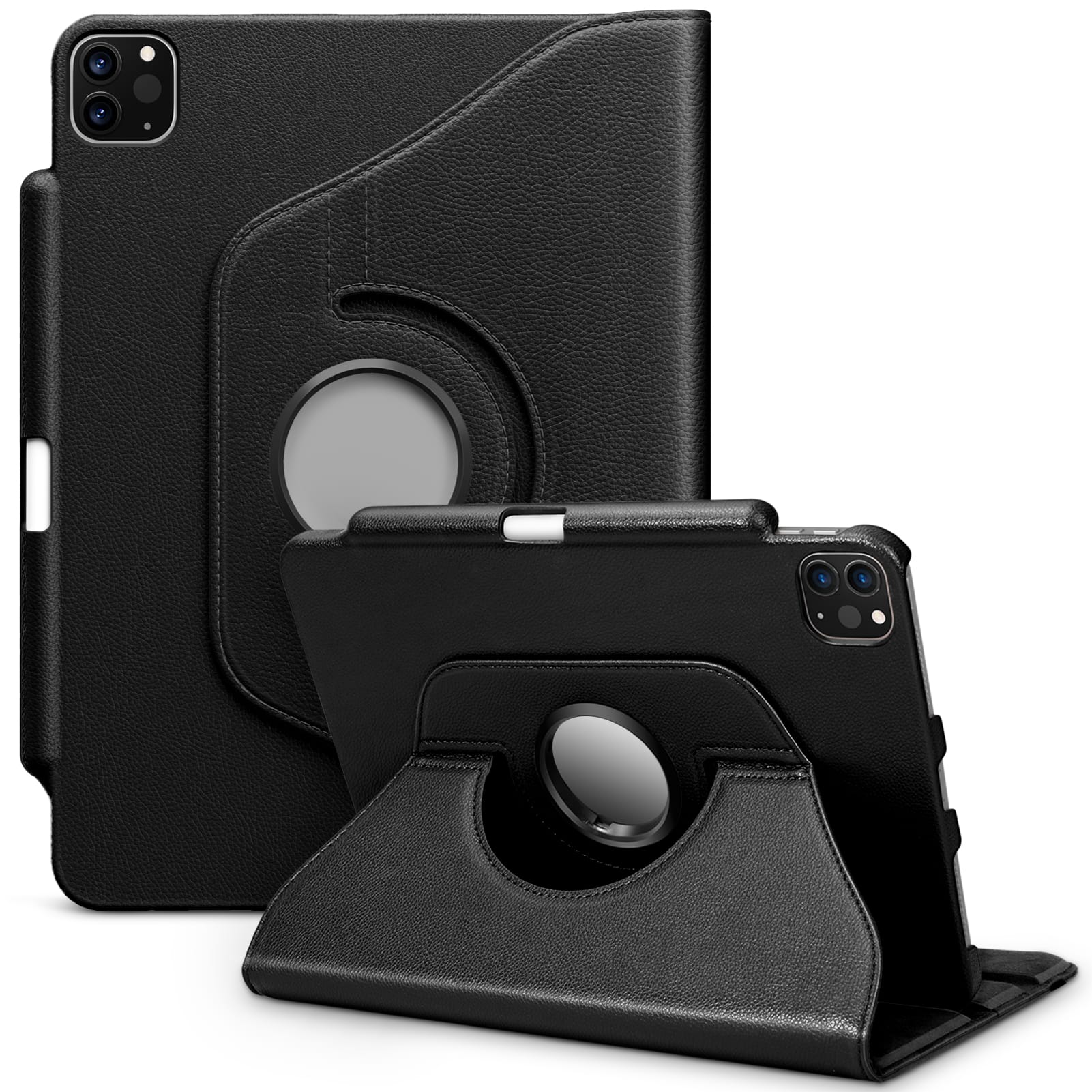 DTTO - Rotating Case for iPad Pro 11" 1st/2nd/3rd/4th Gen & iPad Air 10.9" 4th/5th Gen, 360 Stand, Pencil Holder, Smart Cover - Black