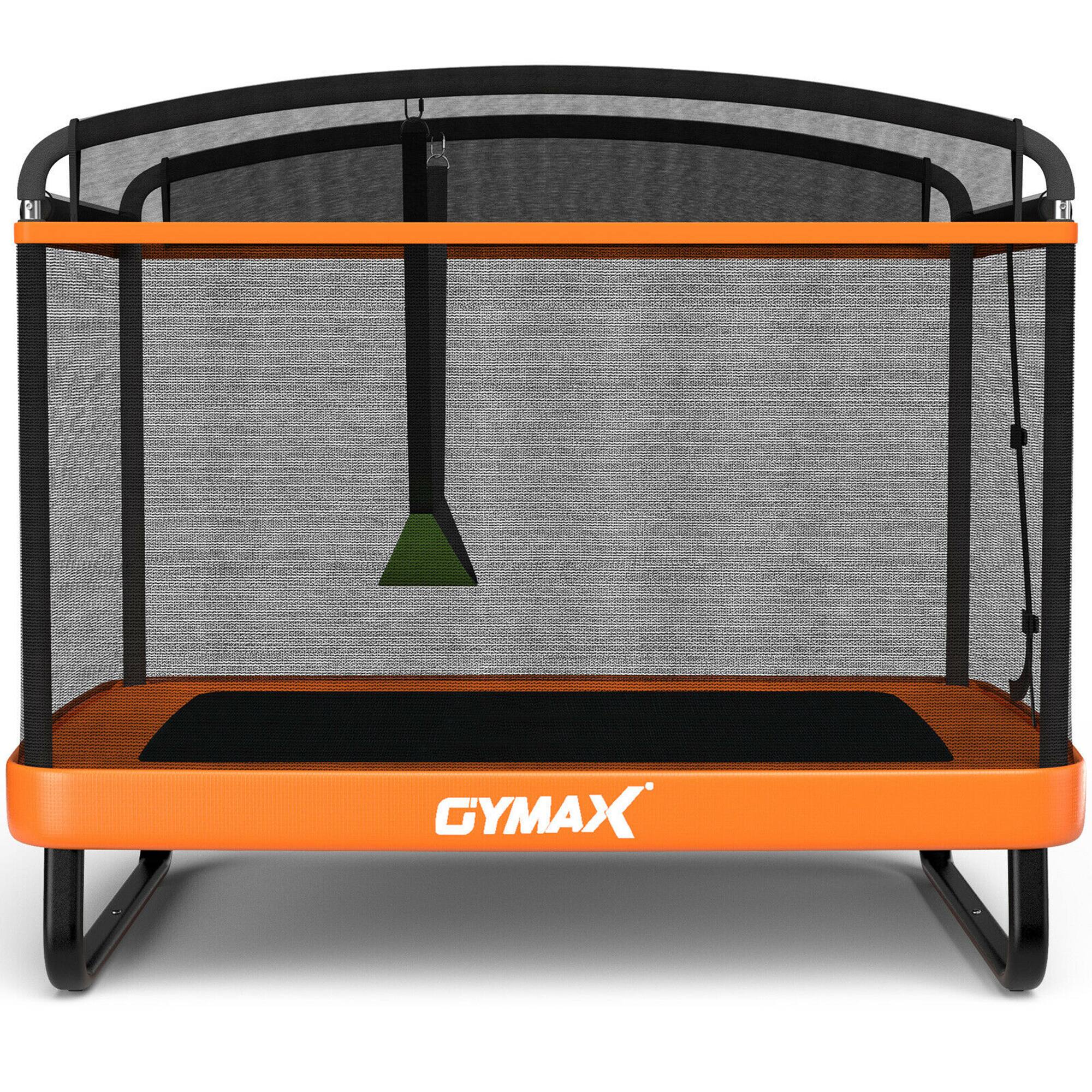 Alt View 9. Gymax - Gymax 6FT Recreational Kids Trampoline W/Swing Safety Enclosure Indoor/Outdoor Orange - Black, Orange.
