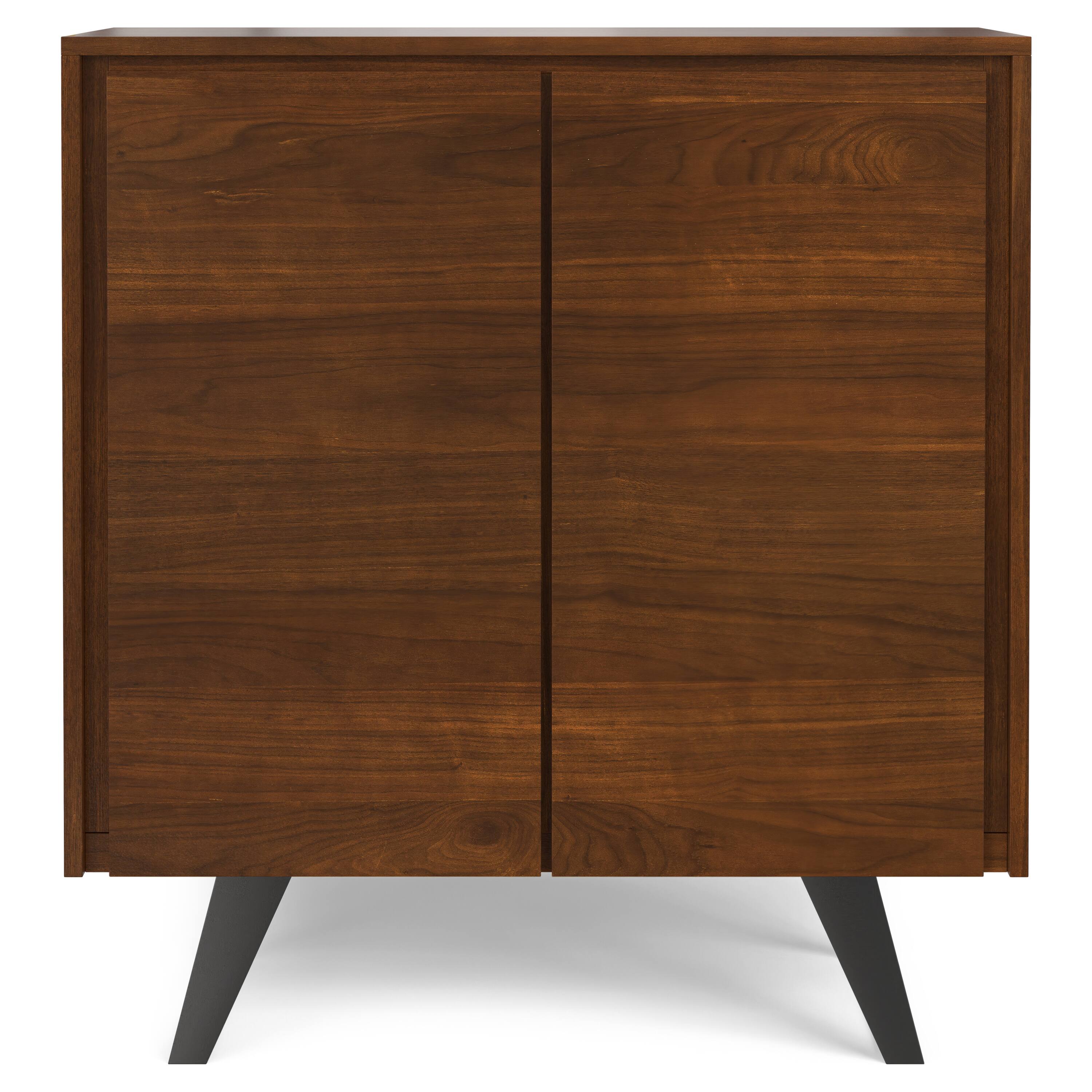 Left. Simpli Home - Lowry 39 inch Walnut Storage Cabinet (Set of 2) - Walnut Veneer.