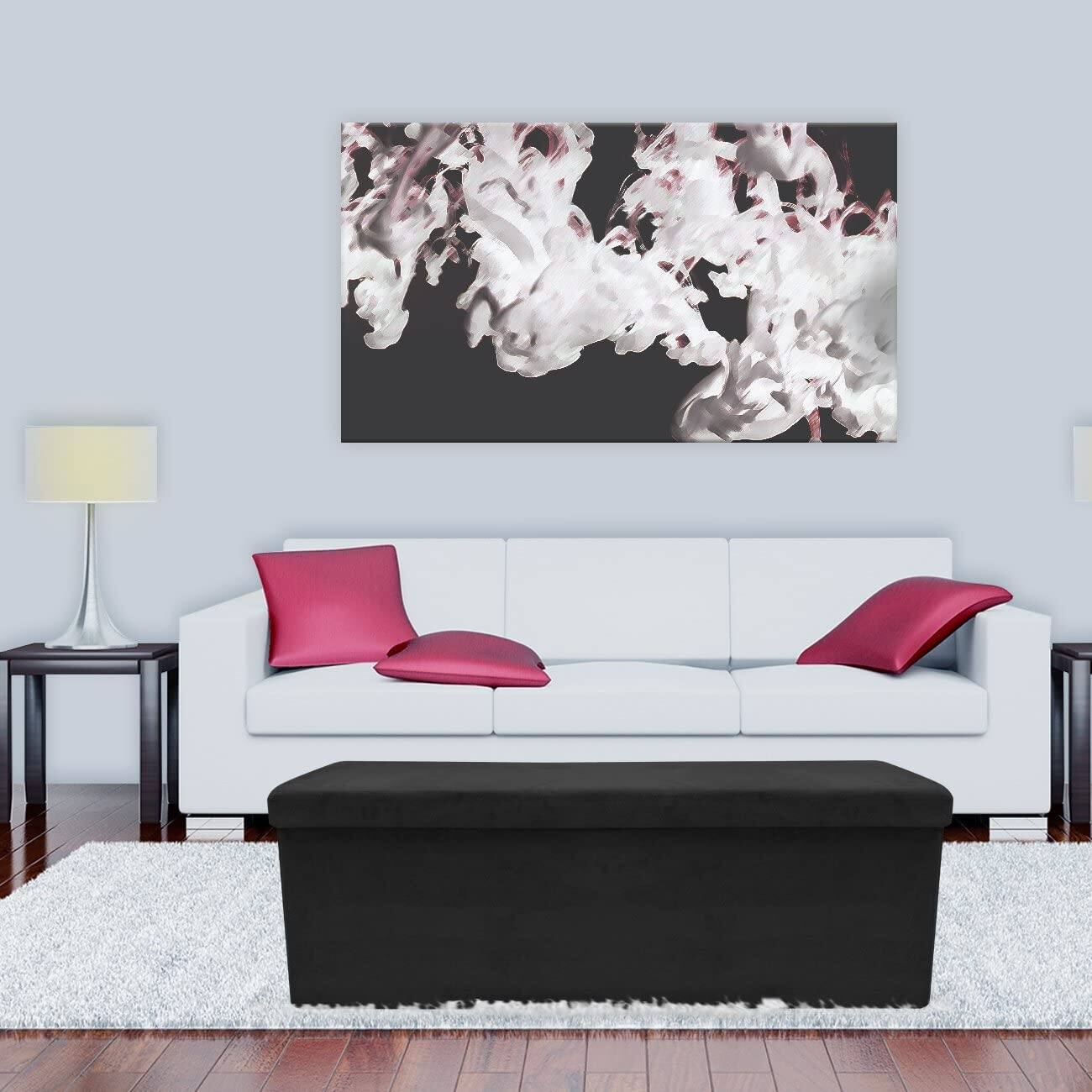 Alt View 2. Sorbus - Sorbus 43 Inch Ottoman with Storage Bench, Folding Bed Bench 80L Storage Ottoman Chest with Cover, Toy Shoes Linen - Black.