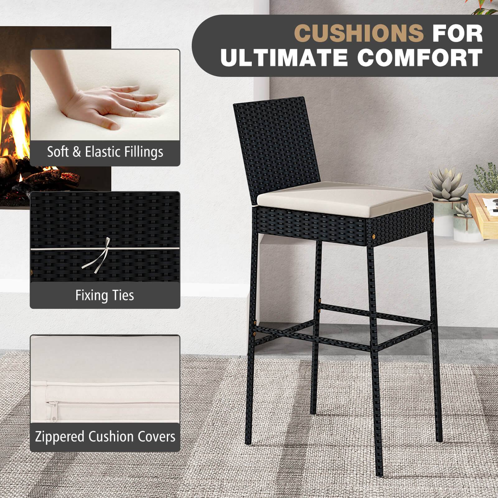 CUSHIONS FOR ULTIMATE COMFORT
Soft & Elastic Fillings
Fixing Ties
Zippered Cushion Covers