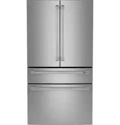 Café - 23.2 Cu. Ft. 4-Door French Door Counter-Depth Smart Refrigerator with Dual Dispense AutoFill Pitcher - Stainless Steel - Front_Zoom