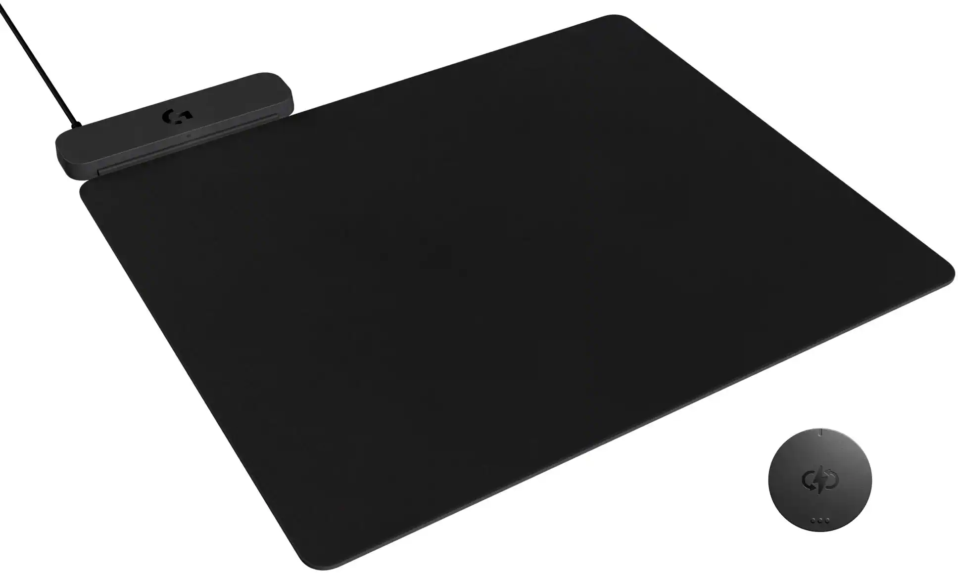 Front. Logitech - POWERPLAY 2 Gaming Mouse Pad with Wireless Charging - Black.