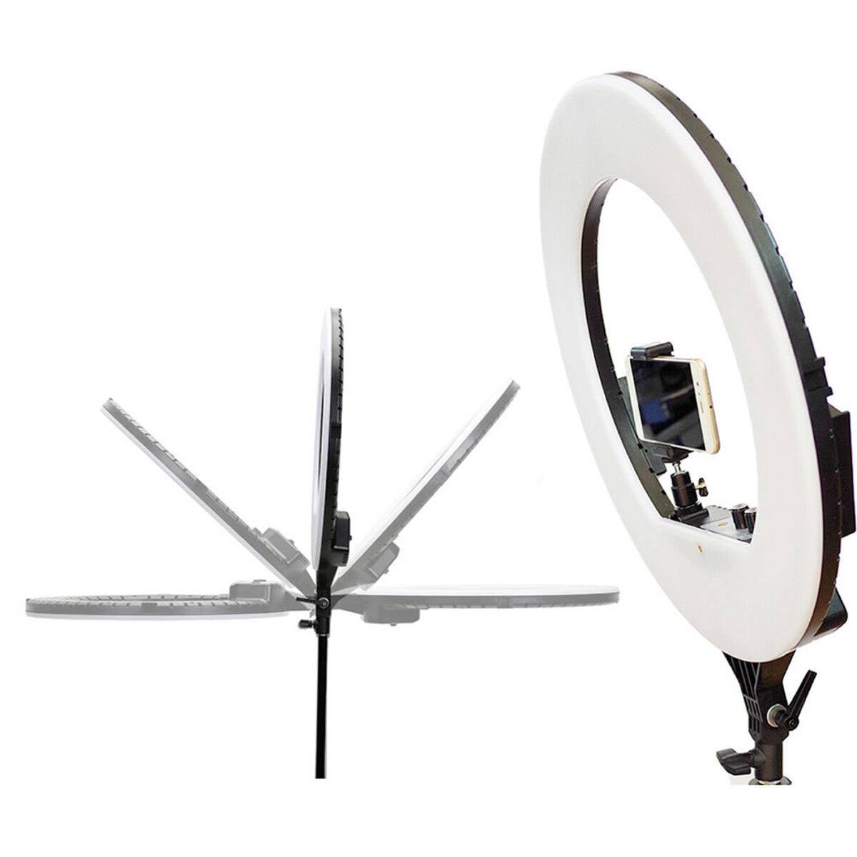 Alt View 3. Vidpro - VidPro Vidpro RL-18 LED 18-Inch Ring Light Kit with Stand and Case - 55W Dimmable 3200-5600K Variable Color Control Ring.