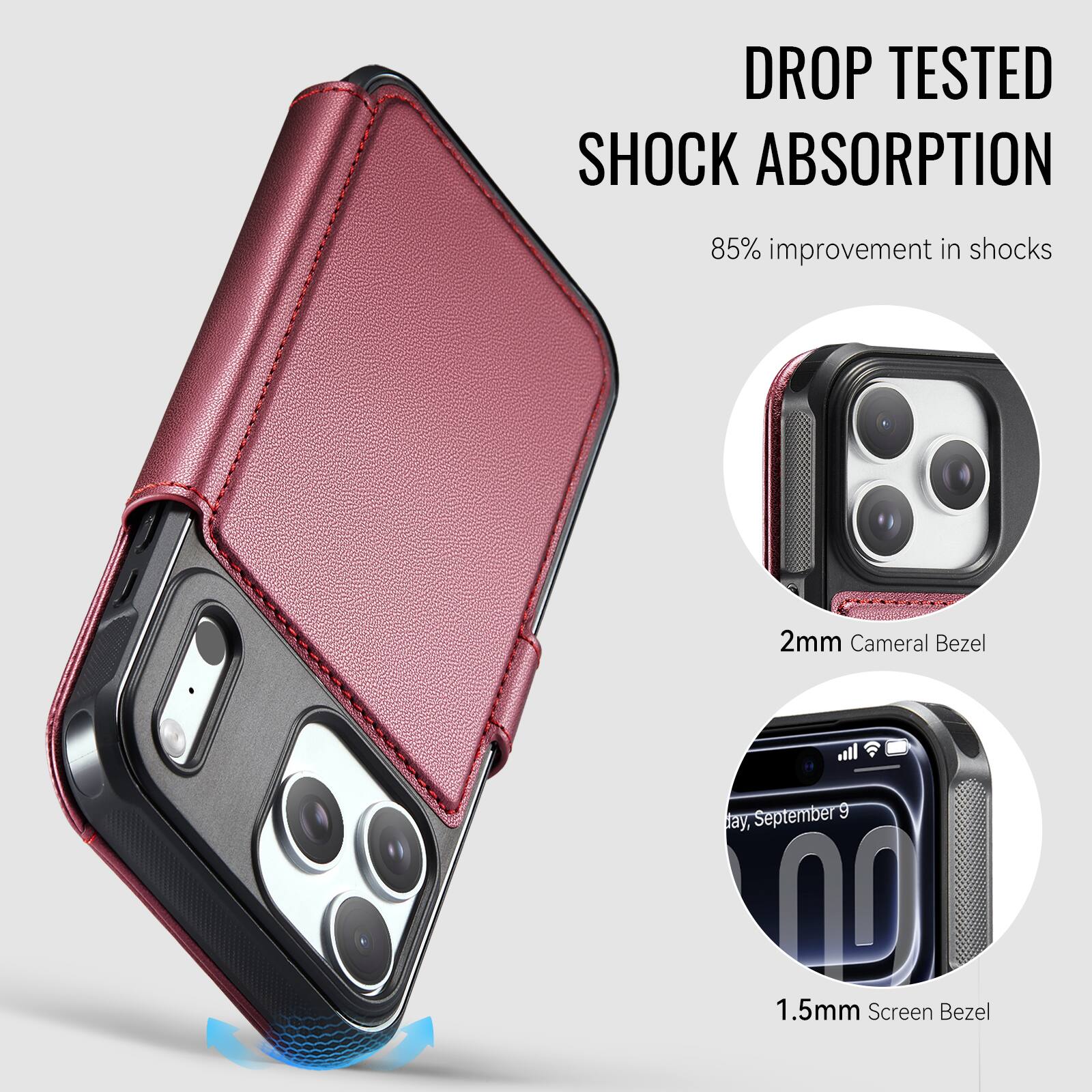 DROP TESTED SHOCK ABSORPTION  
85% improvement in shocks  
2mm Camera Bezel  
1.5mm Screen Bezel