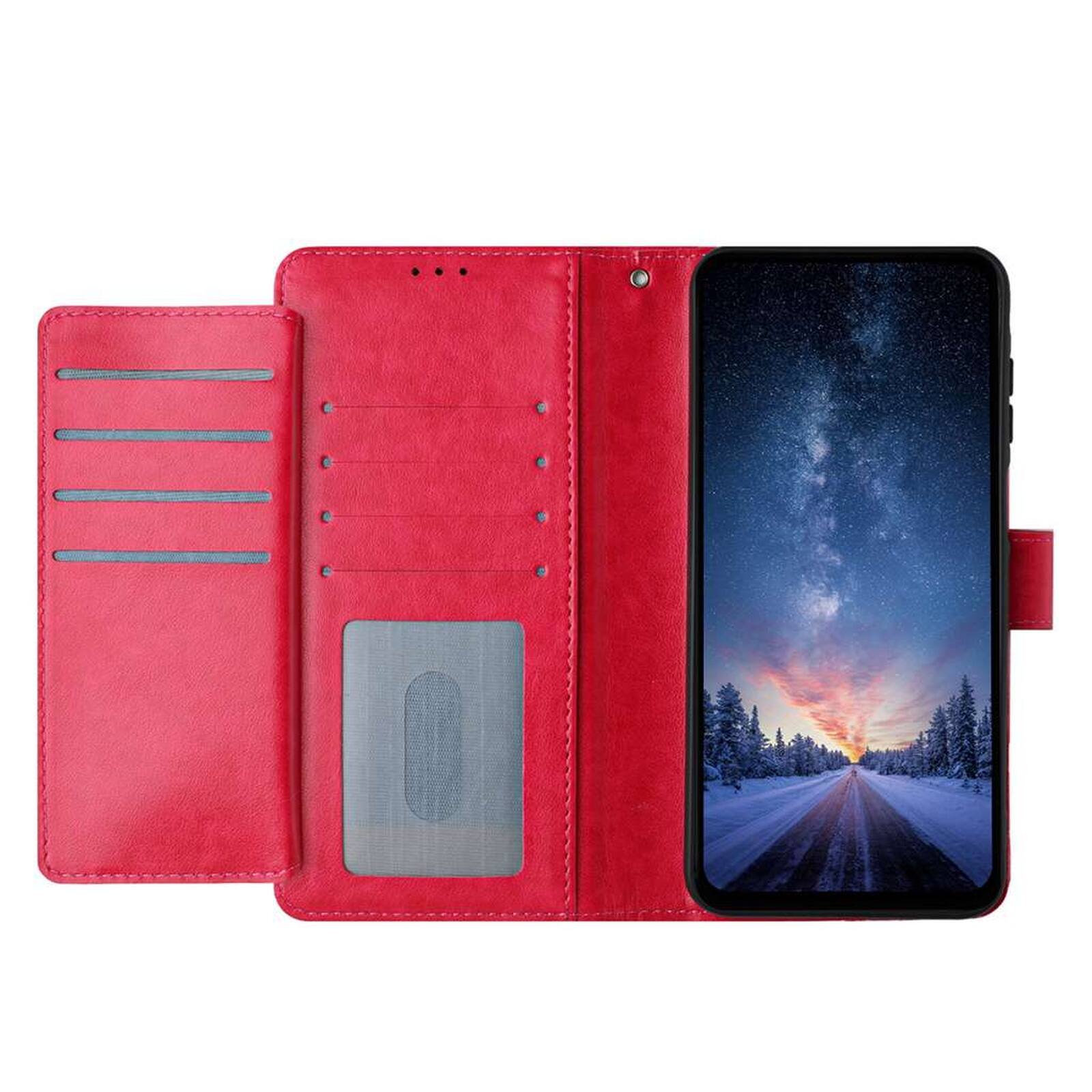 Left. Dteck - Dteck Wallet Folio Case for Apple iPhone 17 Pro Max, Shockproof Magnetic PU Leather Flip Card Slots Stand Case - Rose.