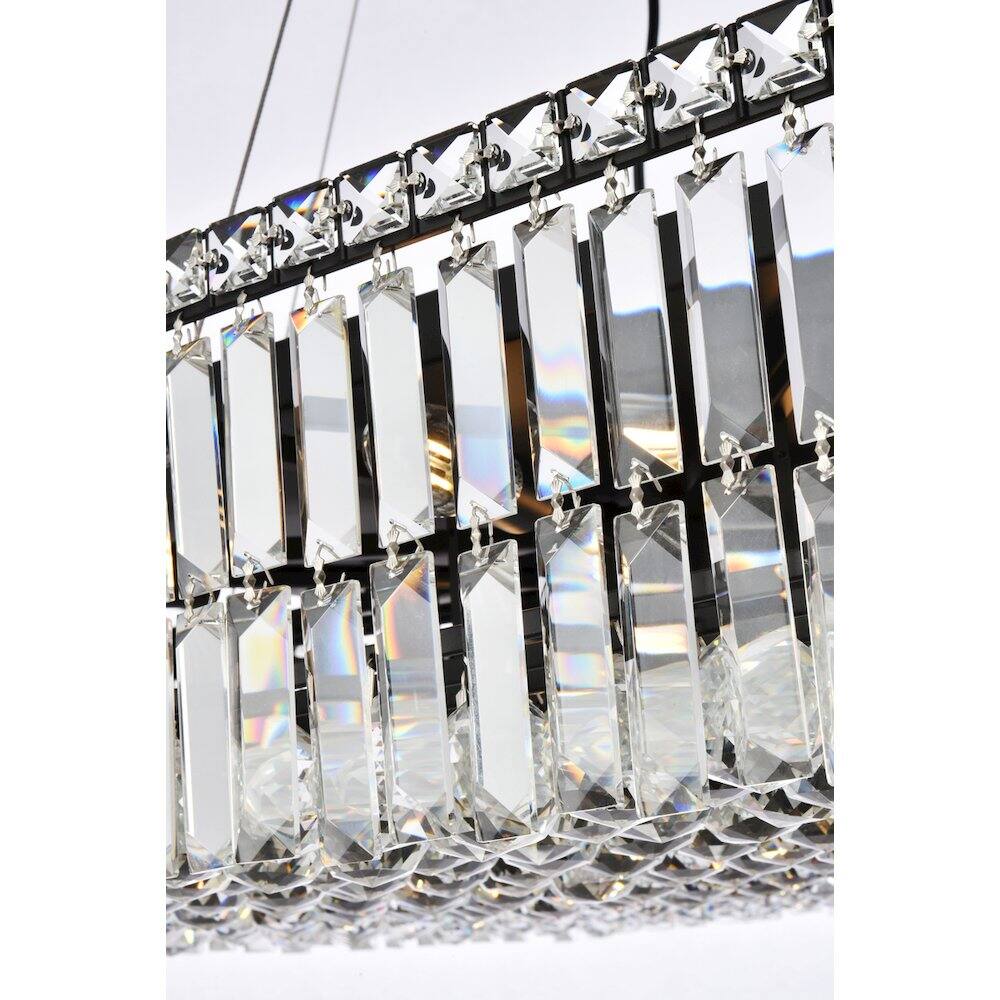 Back. Elegant Lighting - Maxime 28 Inch Black Chandelier - Black And Clear.