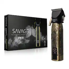 Savage - Professional Hair Clippers for Men, Diamond-Like-Carbon Fixed Blade, Ceramic Moving Blade, Zinc Alloy Body - Gold
