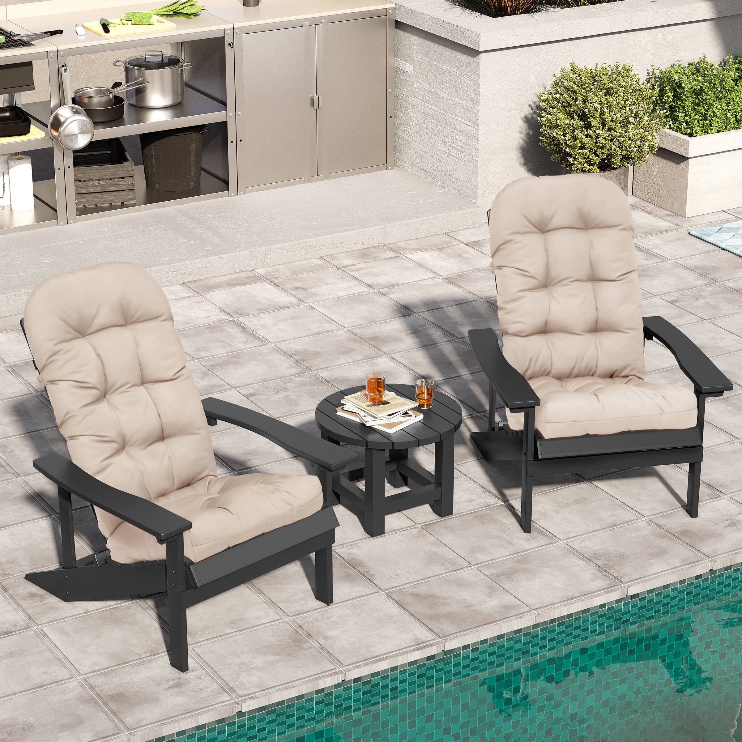 Alt View 4. Crestlive Products - Crestlive Products Outdoor High Back Adirondack Rocking Chair Cushions Set of 2 - Beige.