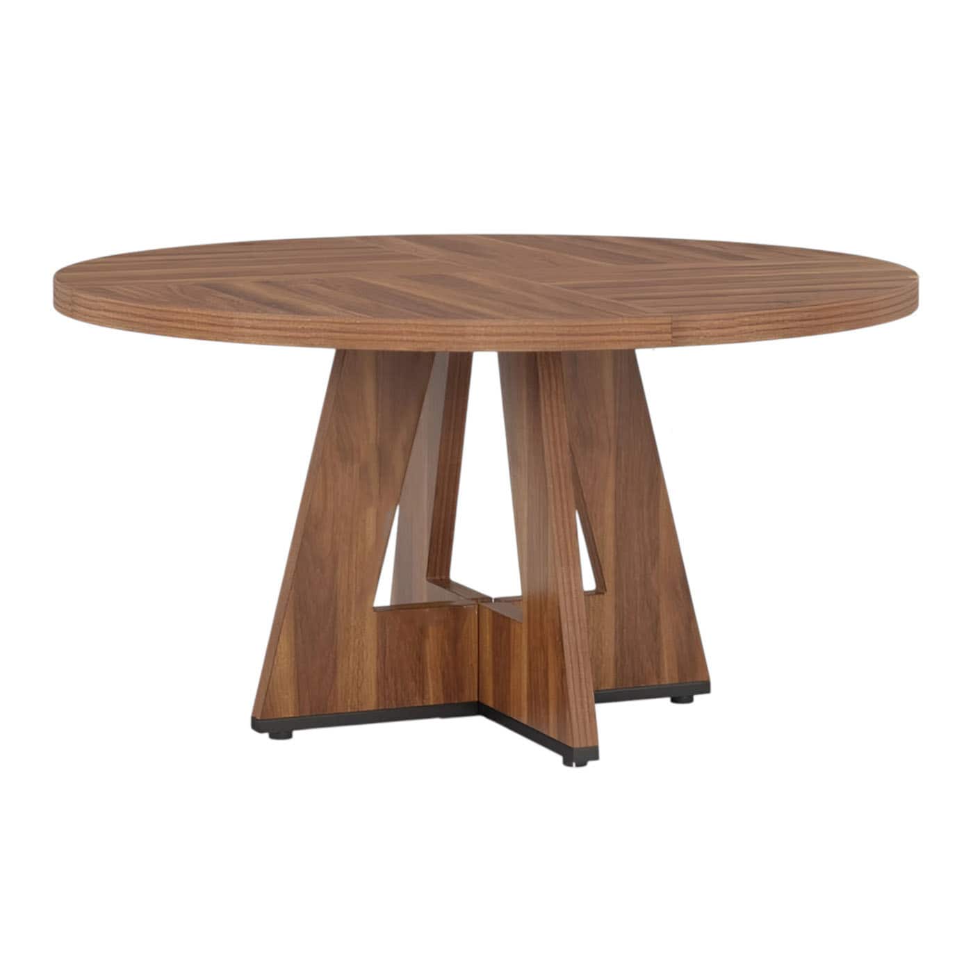 SlickBlue - Contemporary Round Kitchen Table with Wood Finish for Dining Area - Vintage Brown