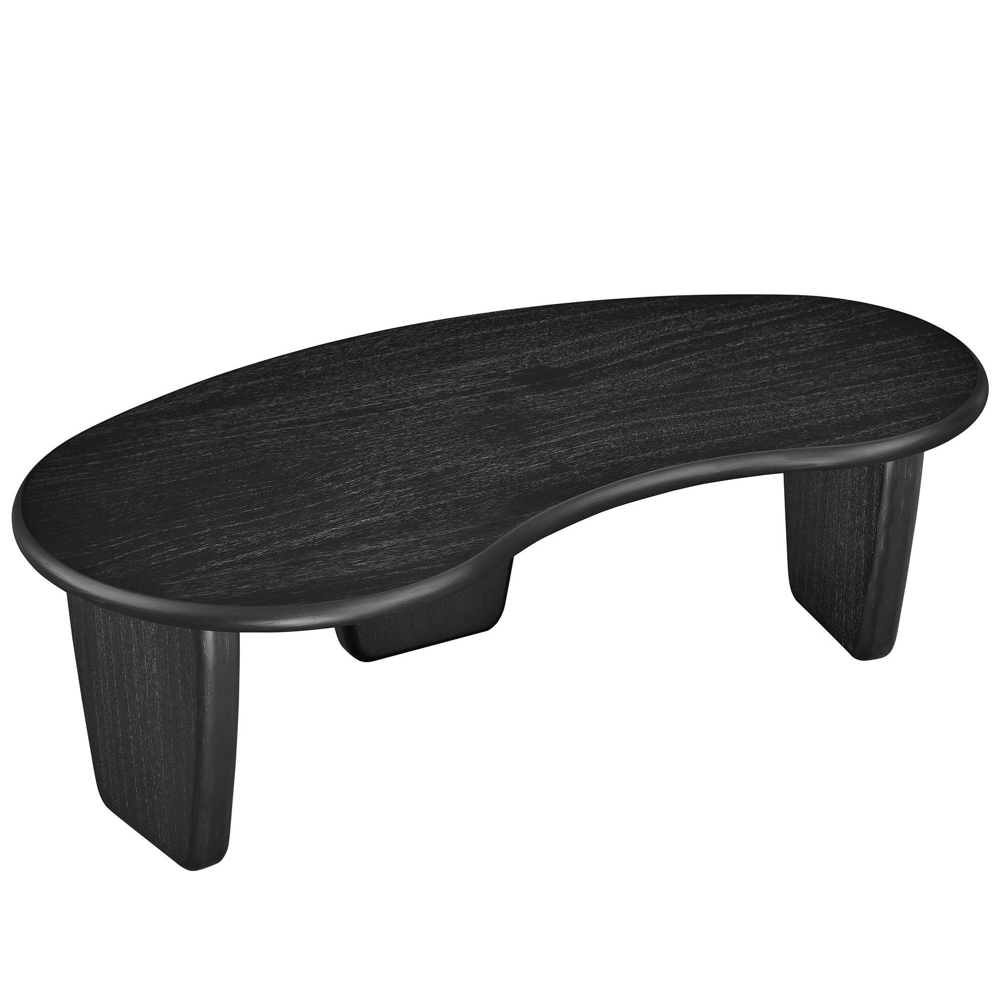 Alt View 2. Modway - Vetra Kidney-Shaped Free Coffee Table by Modway - Black.