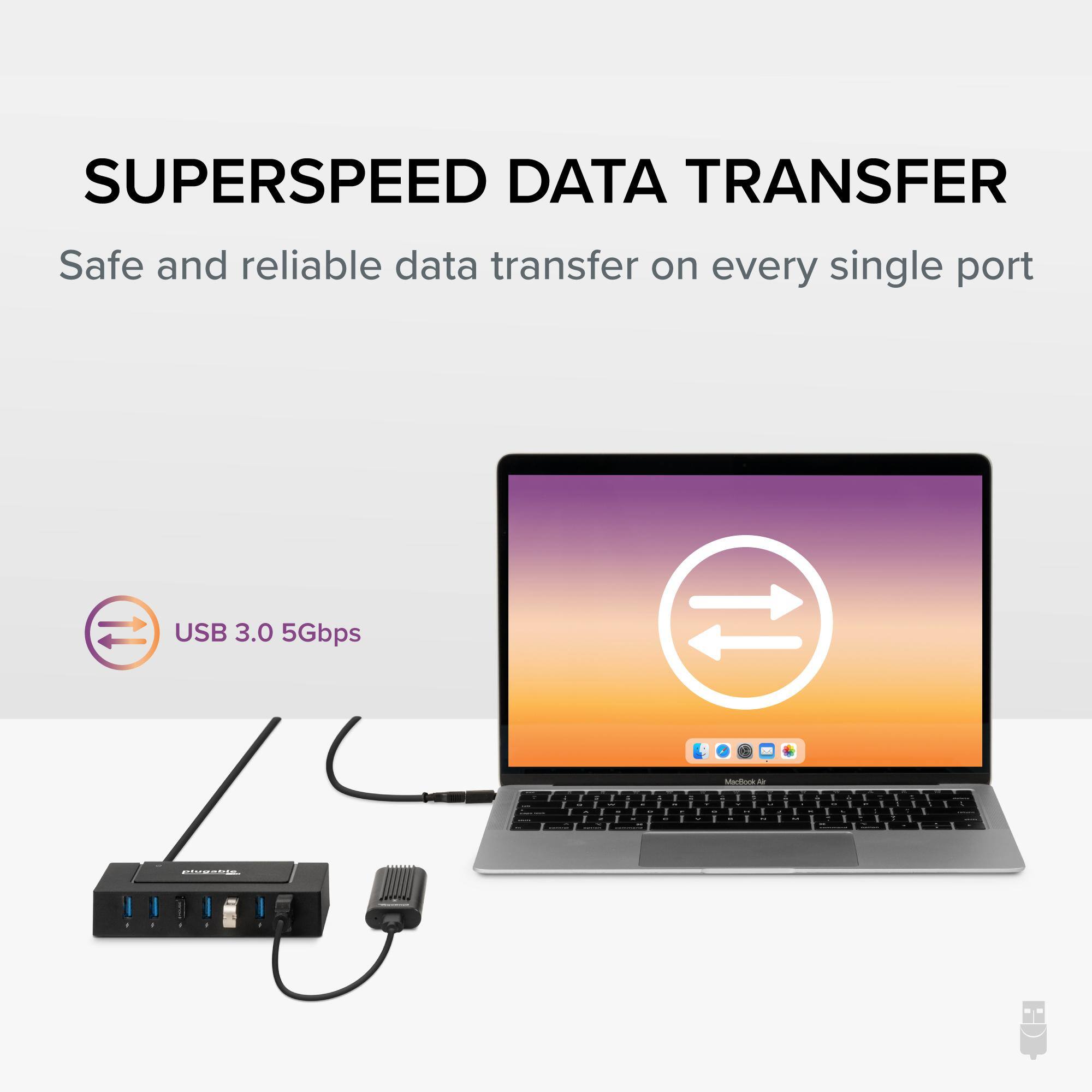 SUPERSPEED DATA TRANSFER  
Safe and reliable data transfer on every single port  

USB 3.0 5Gbps