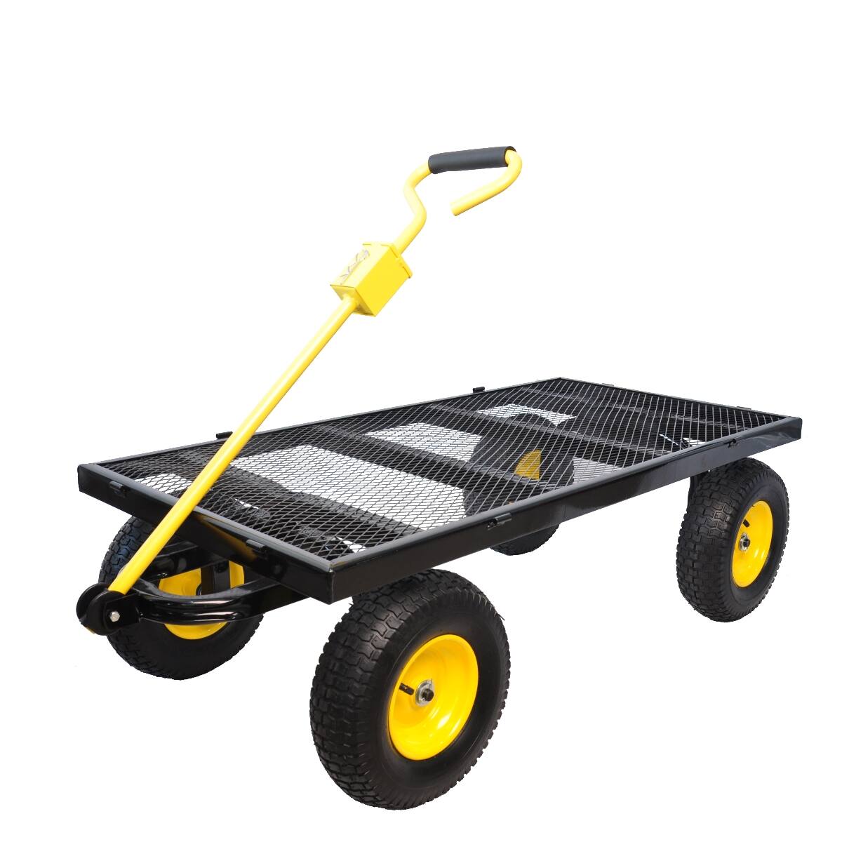 Back. Loheer - Loheer Heavy Duty Garden Cart with Pneumatic Tires, 880 lb Static Load, Black and Yellow.
